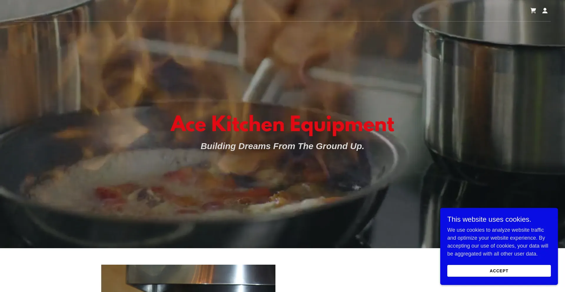 Website screenshot of Acebarequipment.com