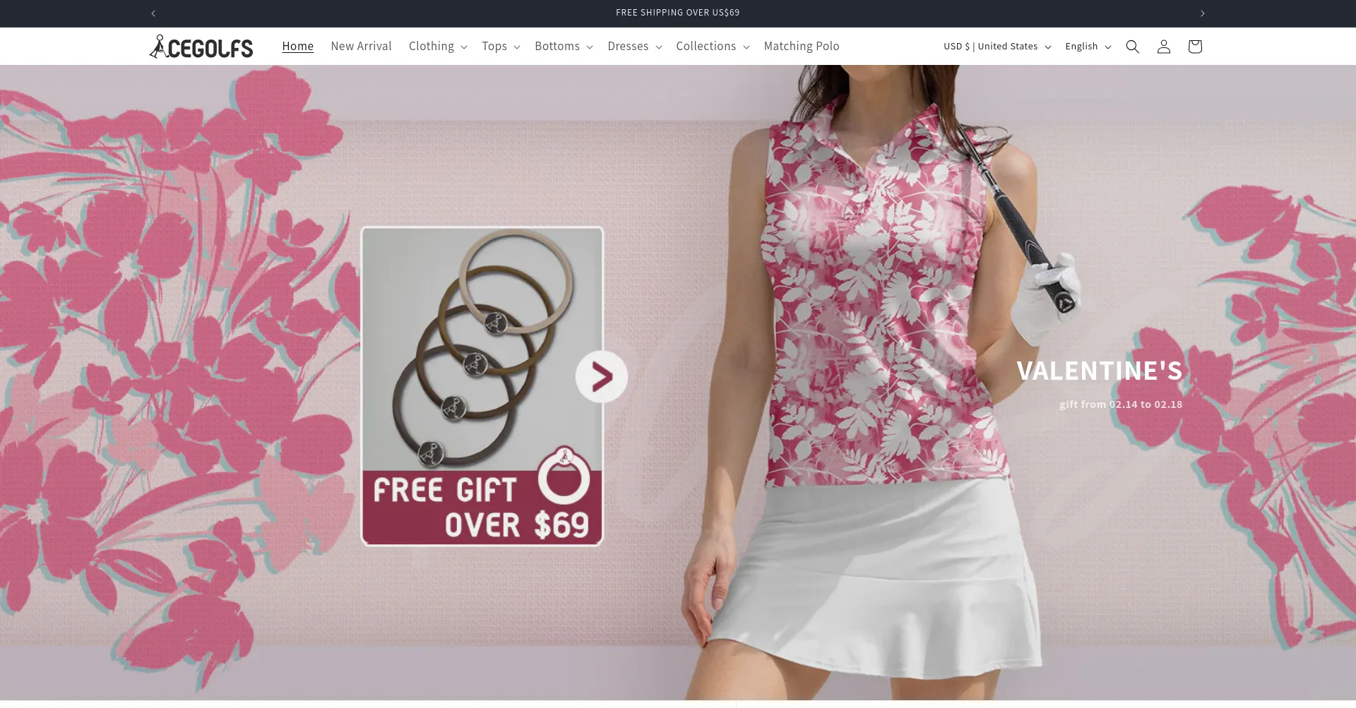 Website screenshot of Acegolfs.com