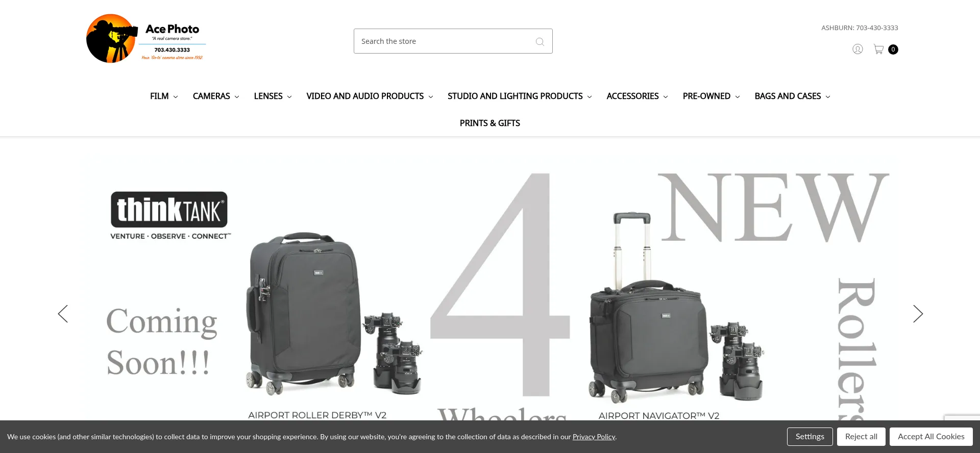 Website screenshot of Acephoto.net