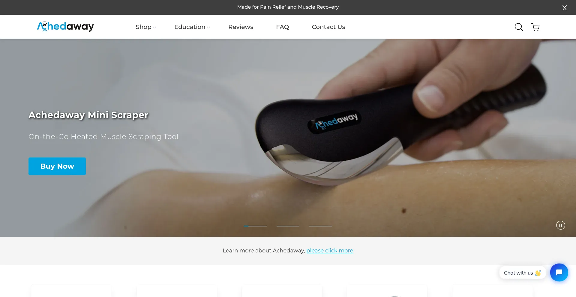 Website screenshot of Achedaway.com