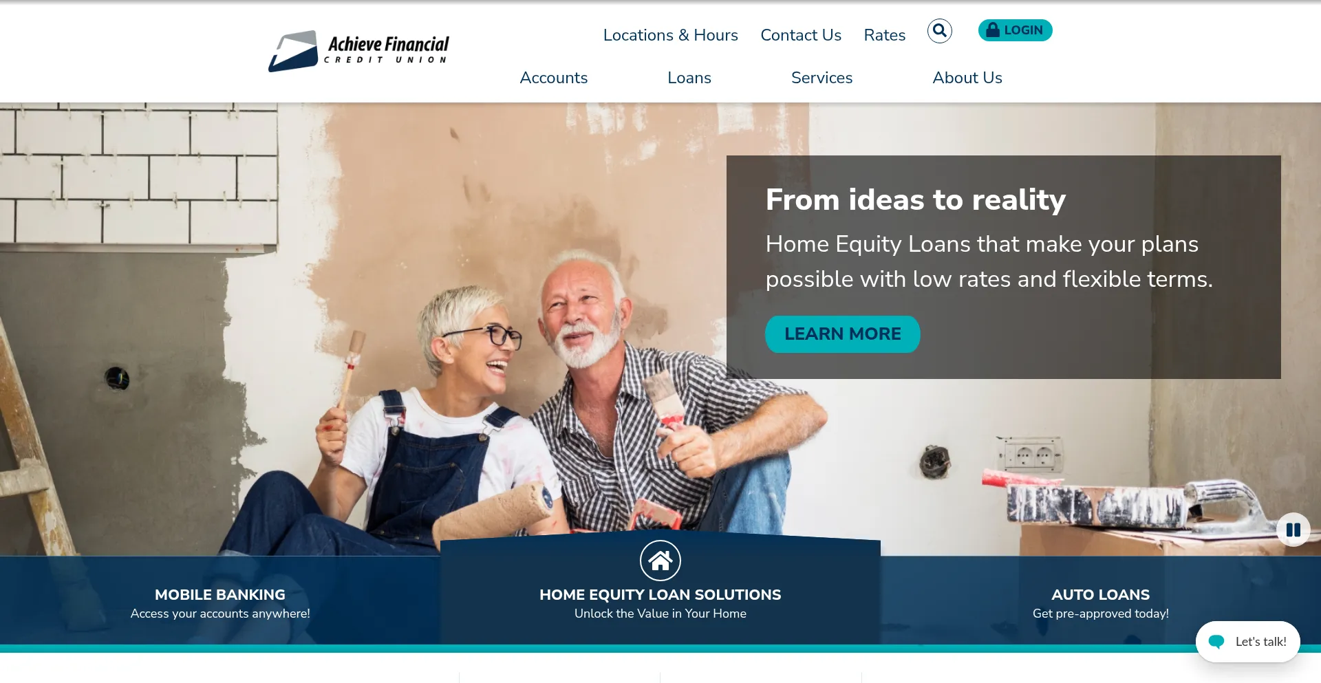 Achievefinancialcu.com Screenshot