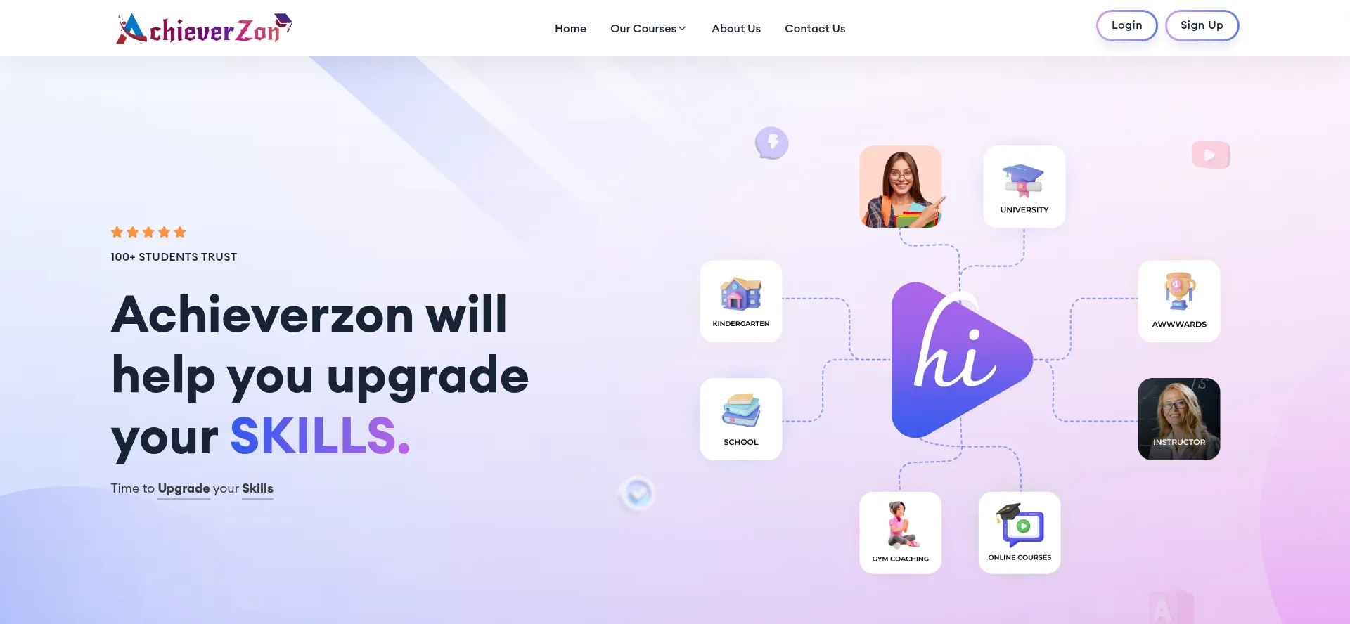 Website screenshot of Achieverzon.in