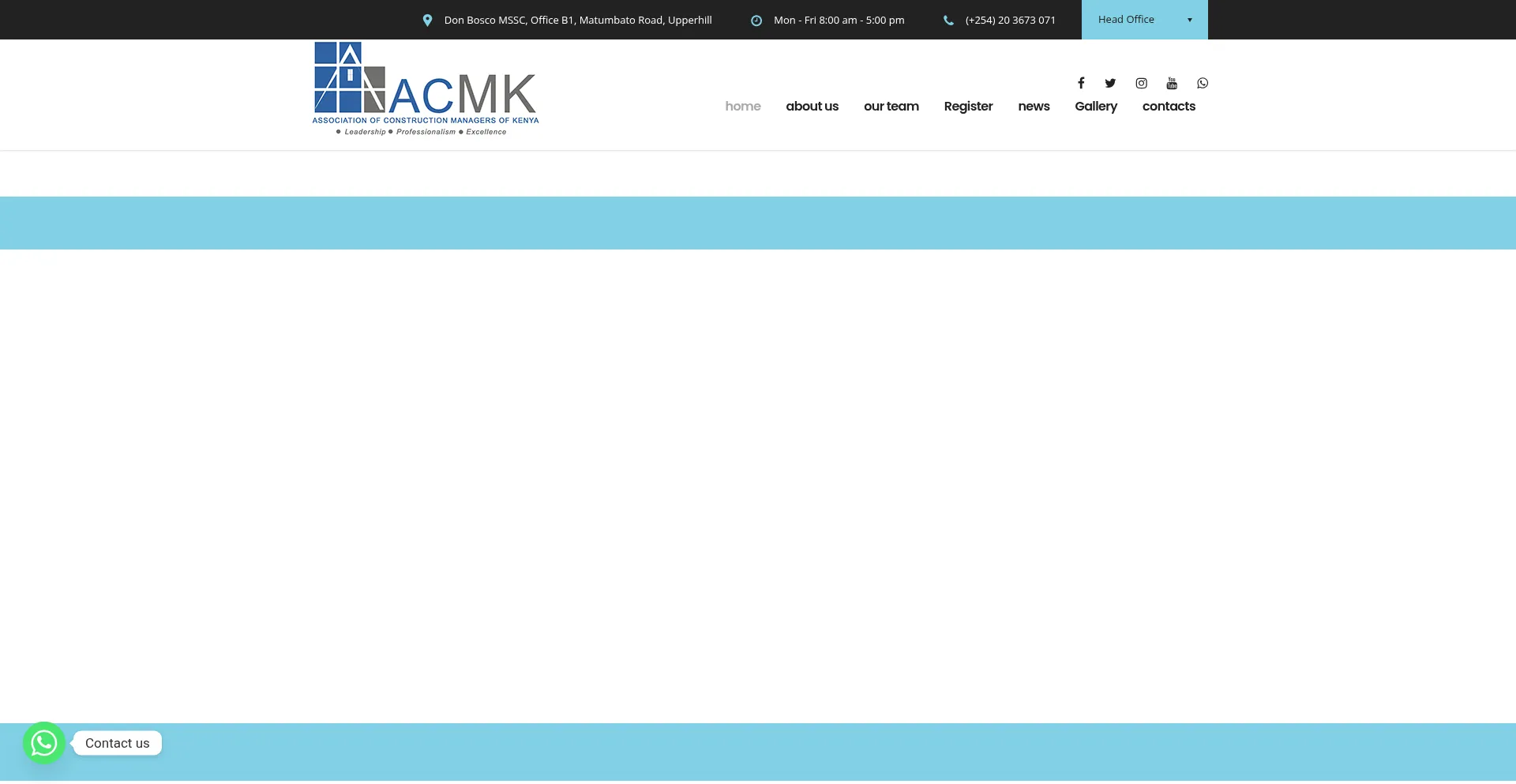 Website screenshot of Acmk.co.ke