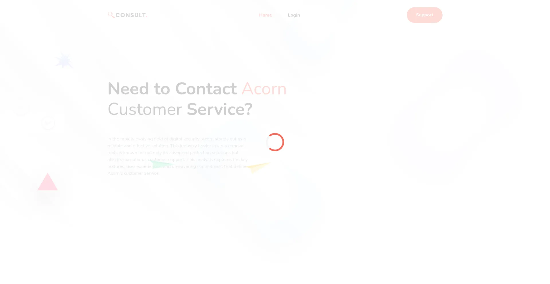 Website screenshot of Acorn.support