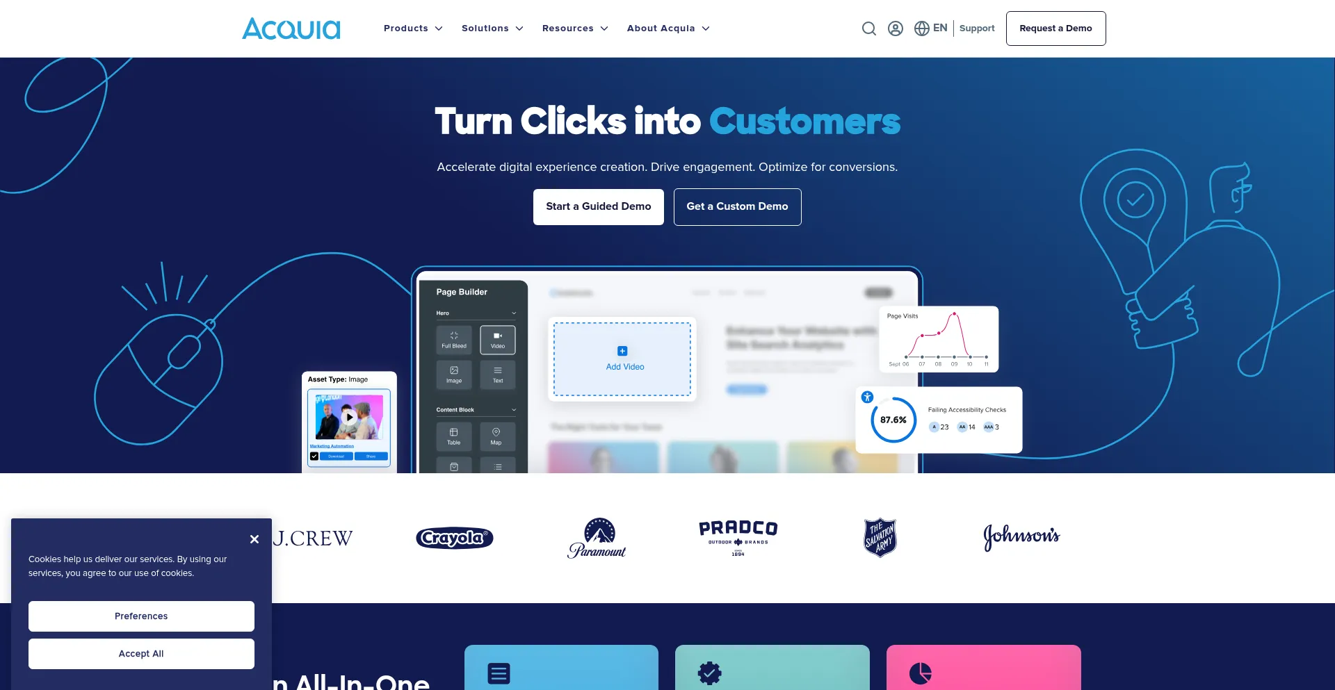 Website screenshot of Acquia.com