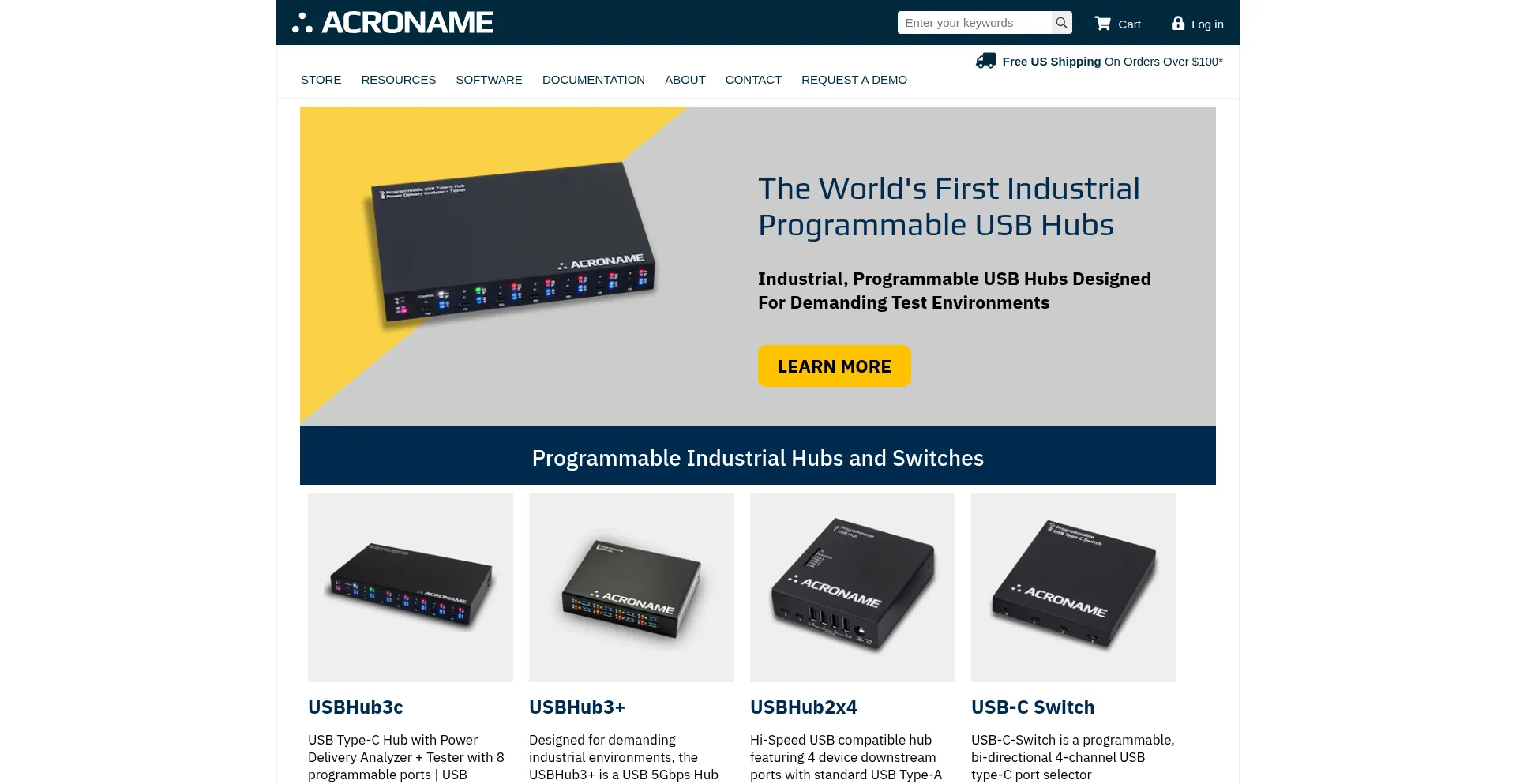 Website screenshot of Acroname.com