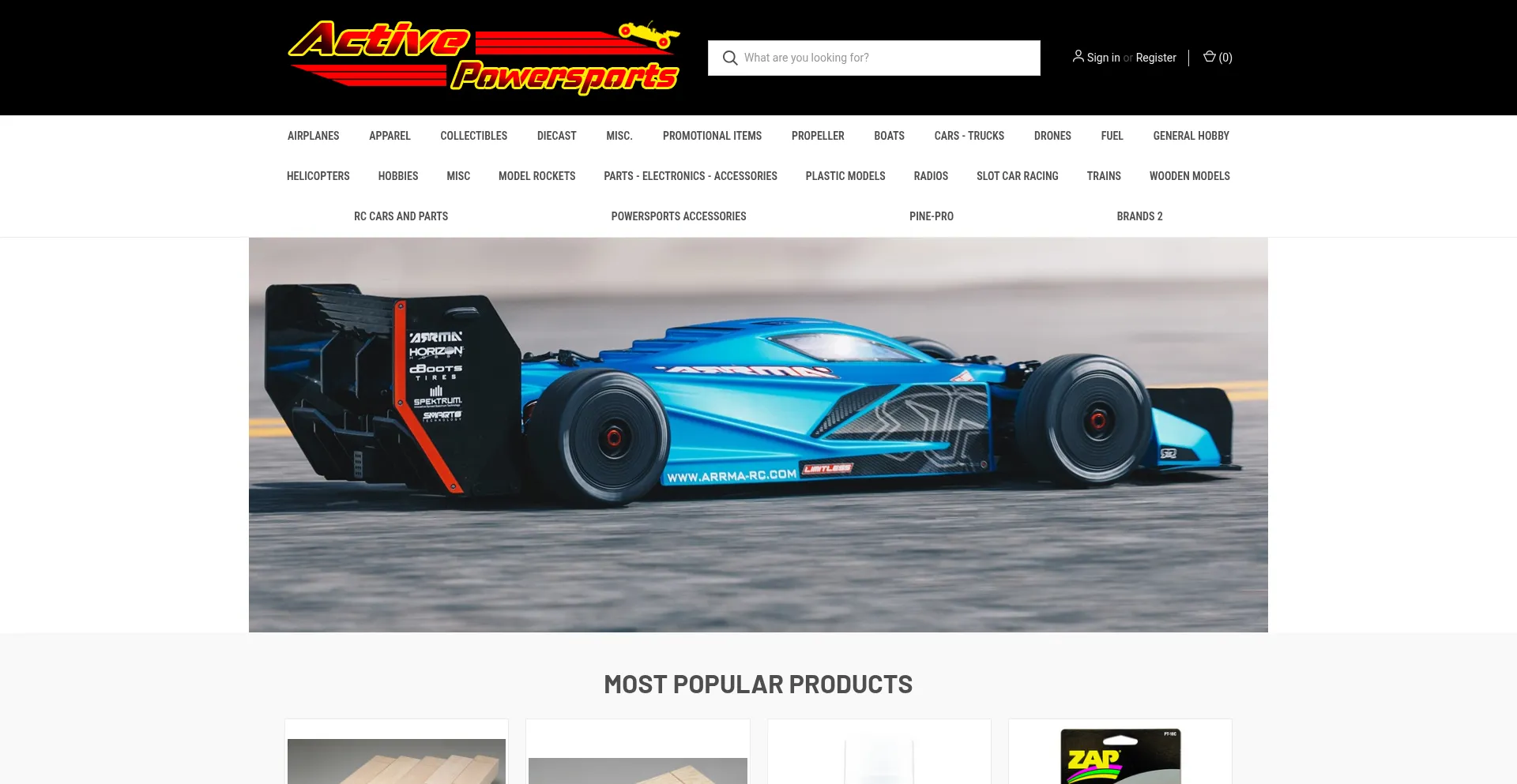 Website screenshot of Activepowersports.com