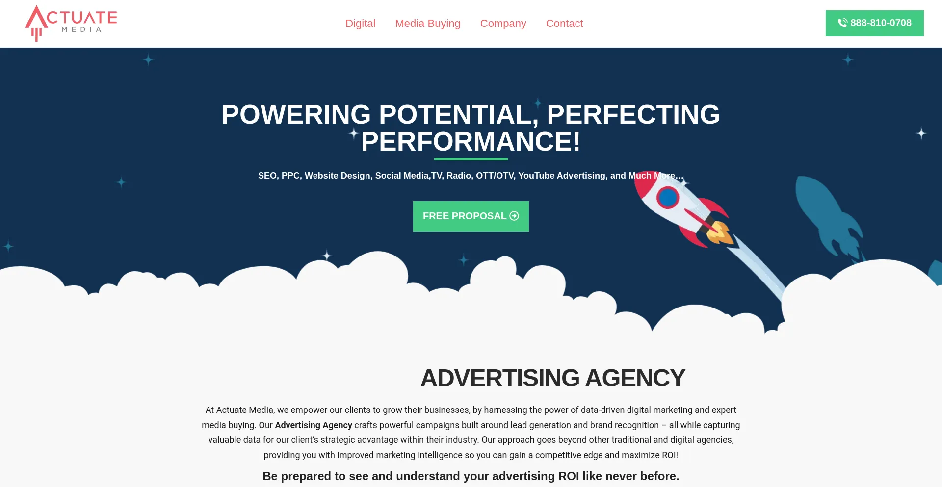 Website screenshot of Actuatemedia.com