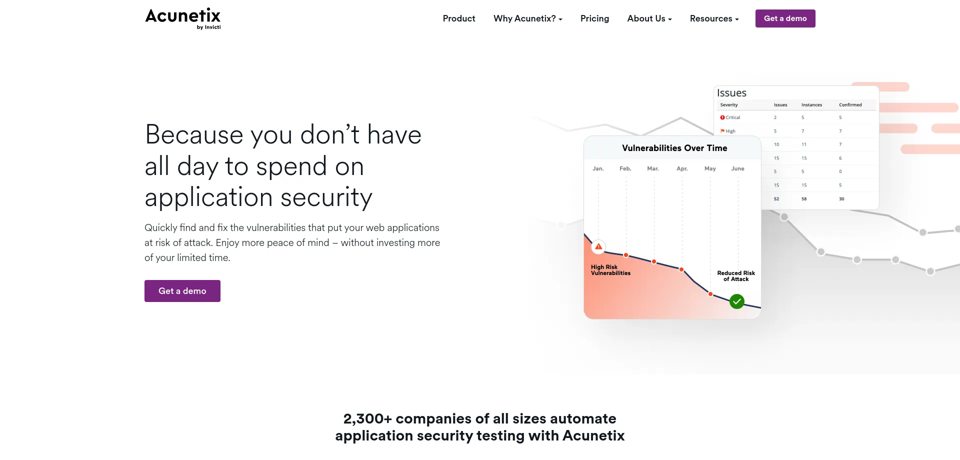 Website screenshot of Acunetix.com