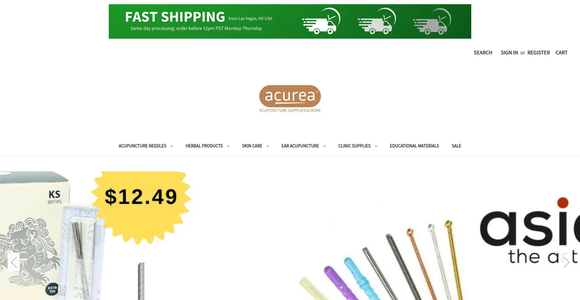 Website screenshot of Acureausa.com