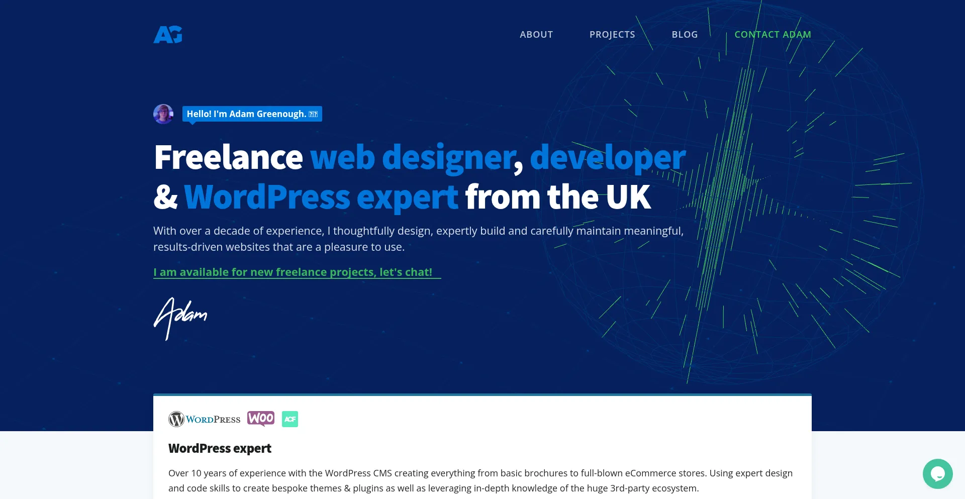Adamgreenough.org Screenshot