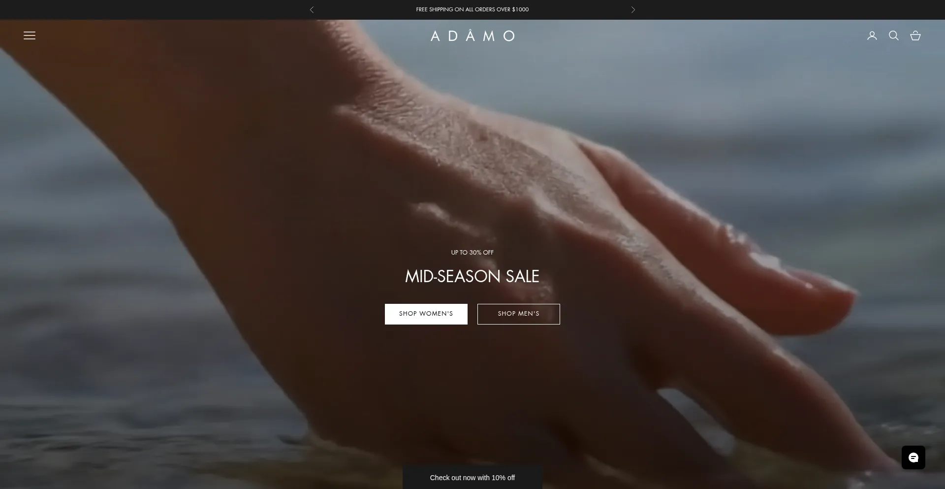 Website screenshot of Adamoonline.com