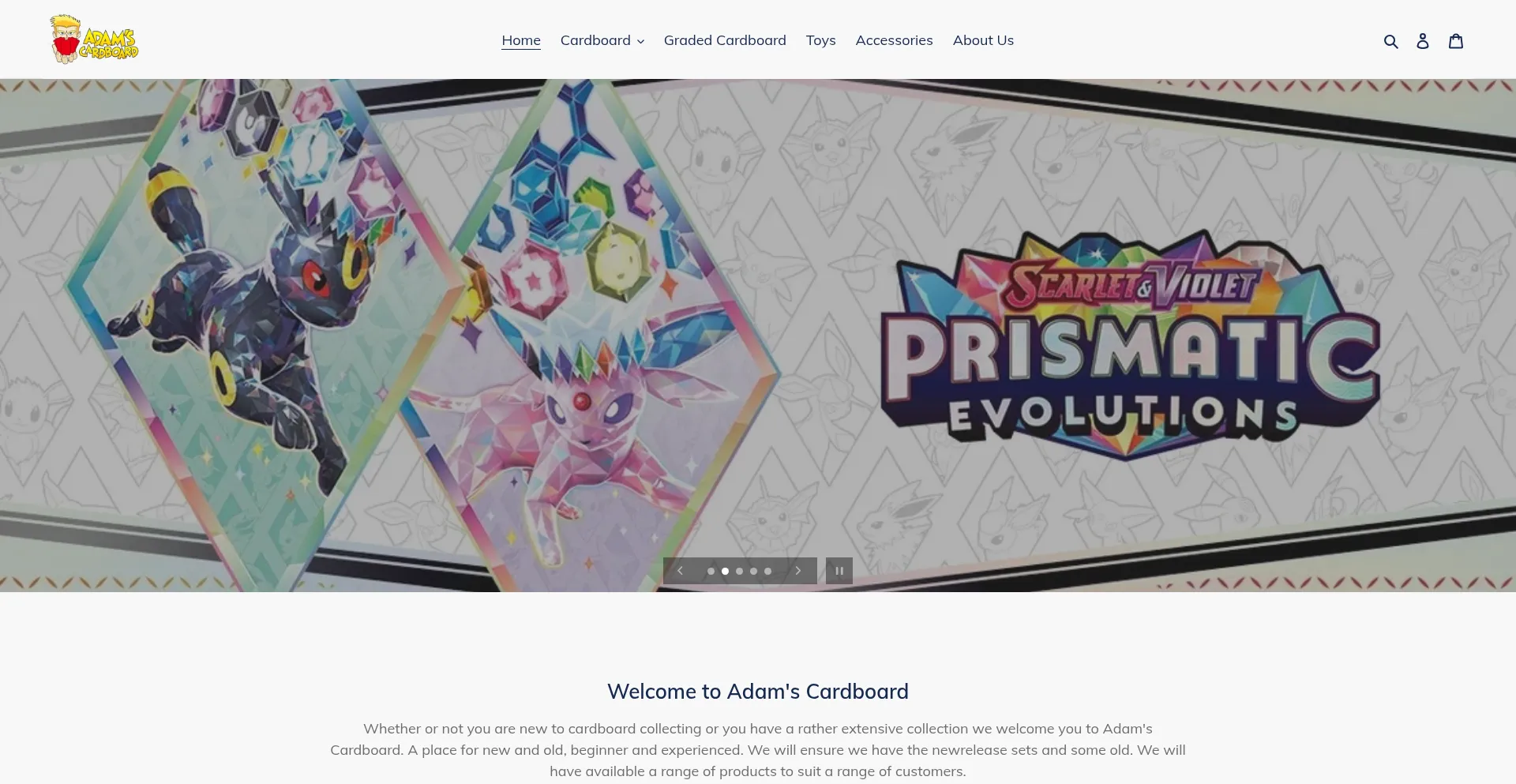 Website screenshot of Adamscardboard.co.nz
