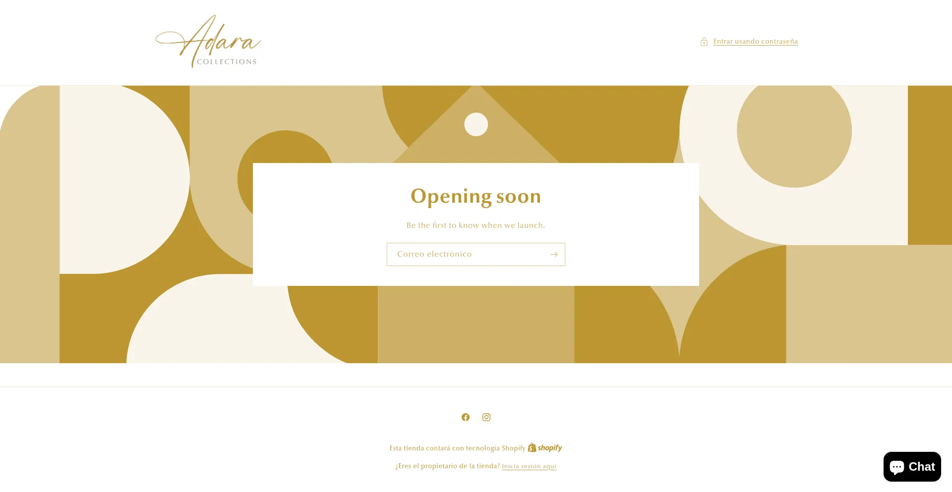 Website screenshot of Adaracollections.com