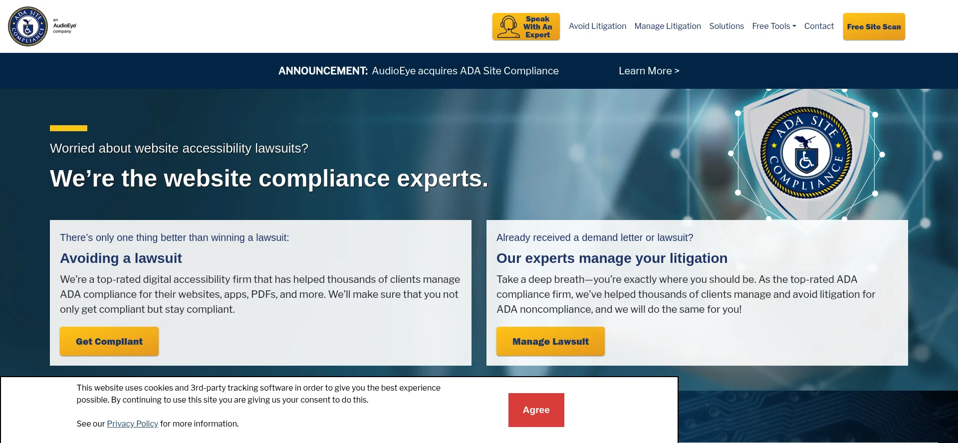 Website screenshot of Adasitecompliance.com