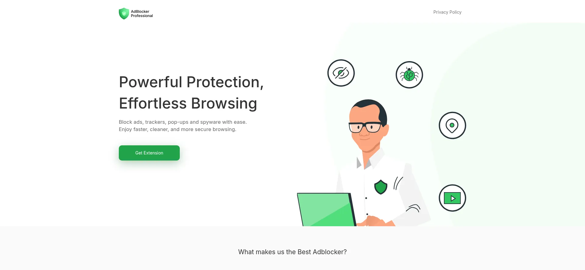 Website screenshot of Adblockerprofessional.pro