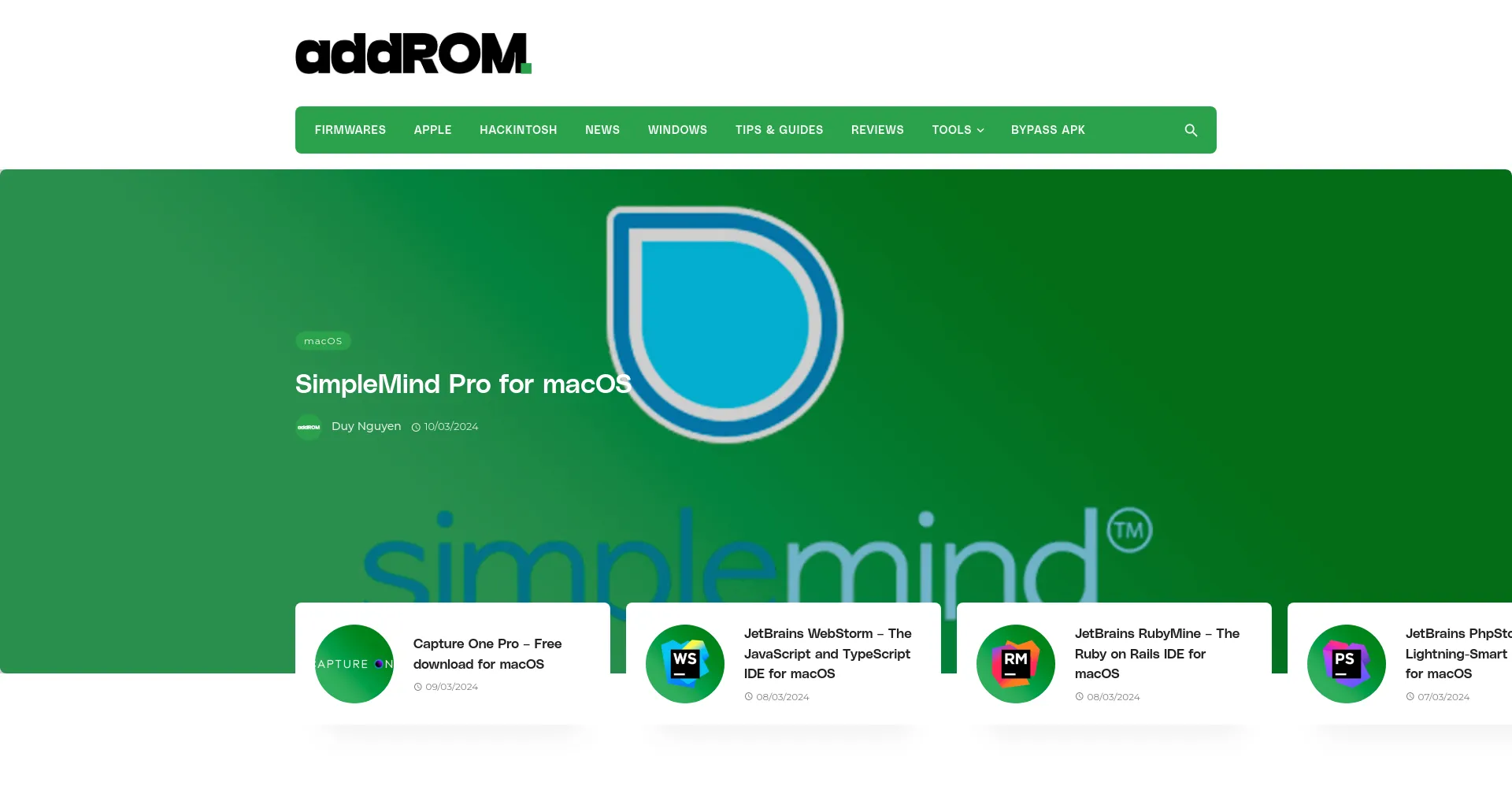 Website screenshot of Addrom.com