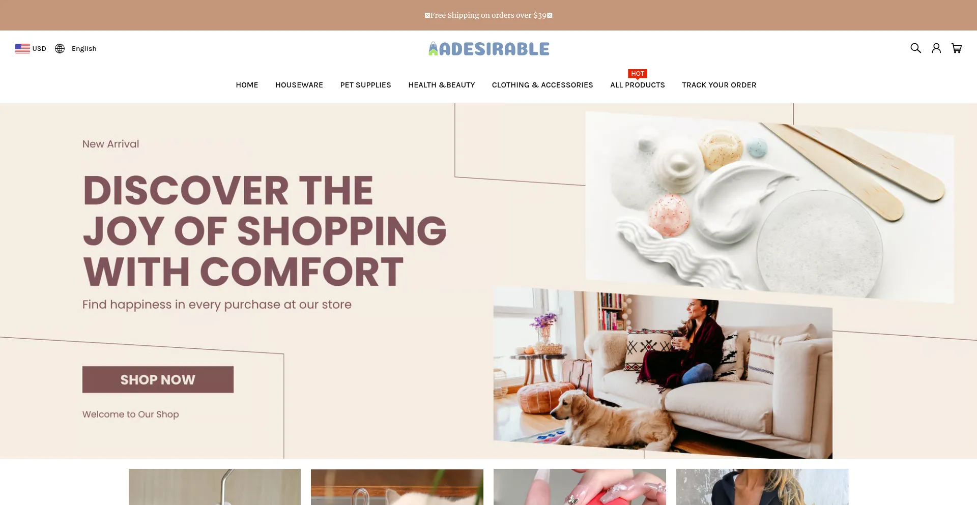 Website screenshot of Adesirable.com