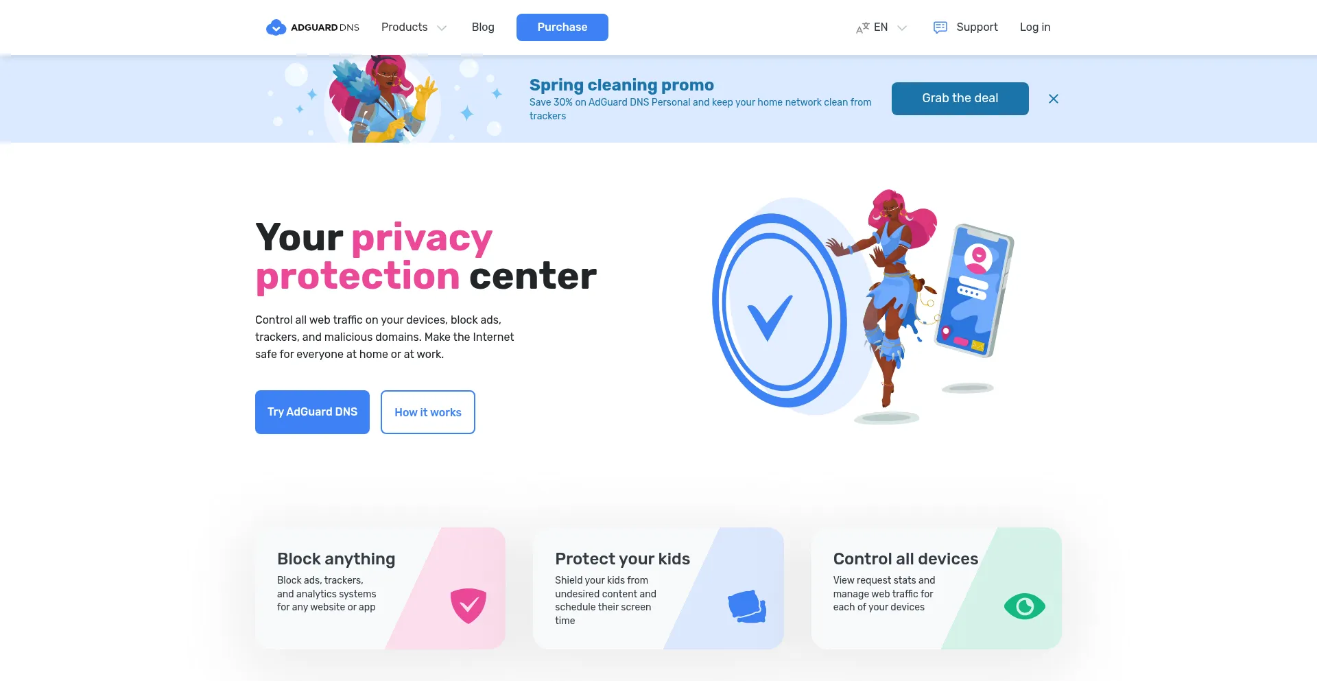 Website screenshot of Adguard-dns.io