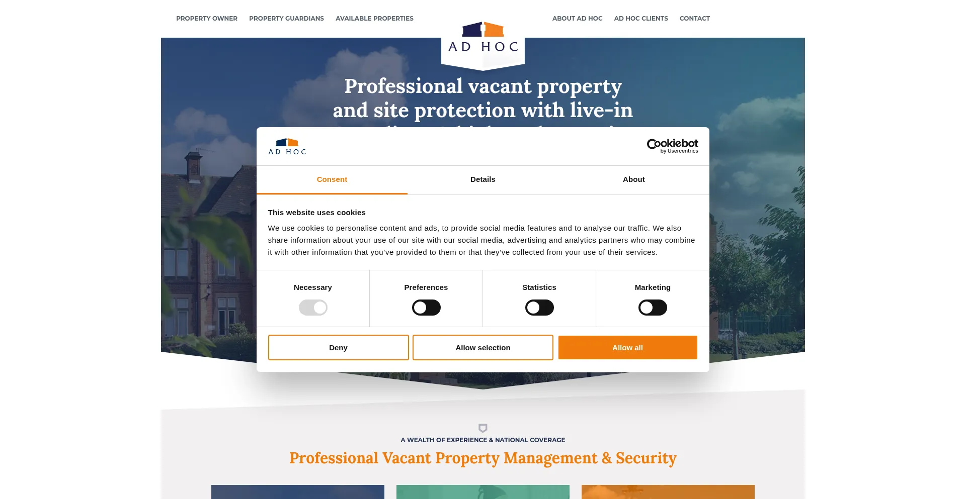 Adhocproperty.co.uk Screenshot