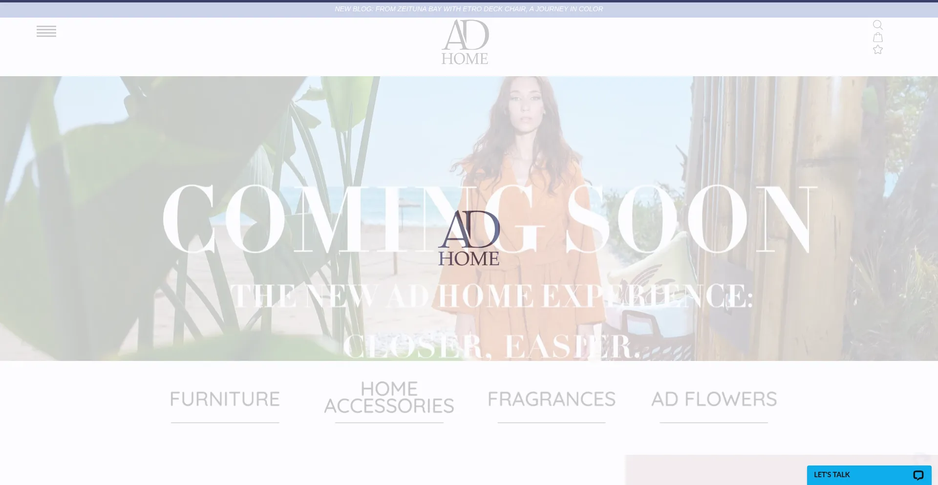 Website screenshot of Adhomecollection.com