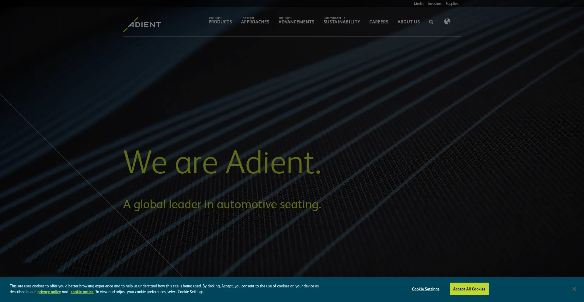 Website screenshot of Adient.com