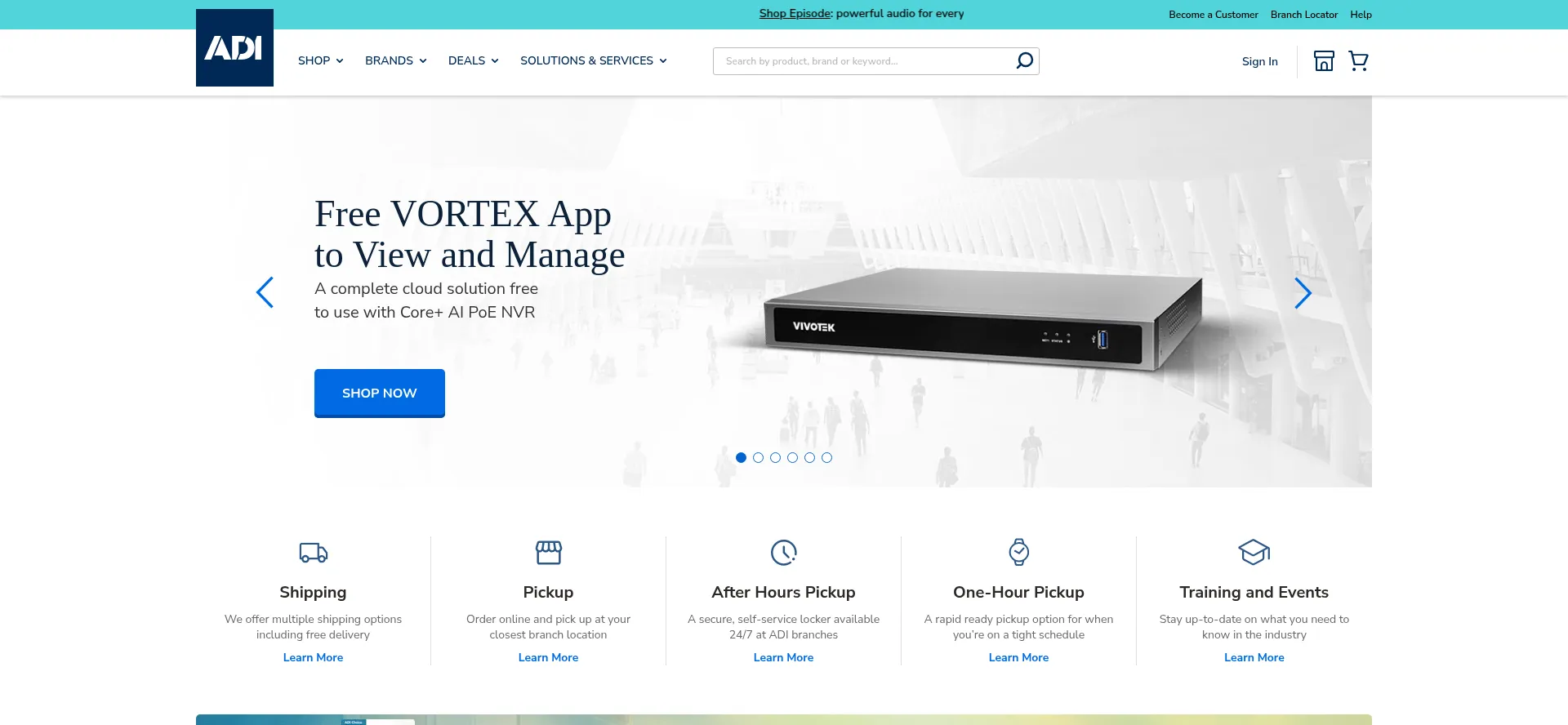 Website screenshot of Adiglobaldistribution.us