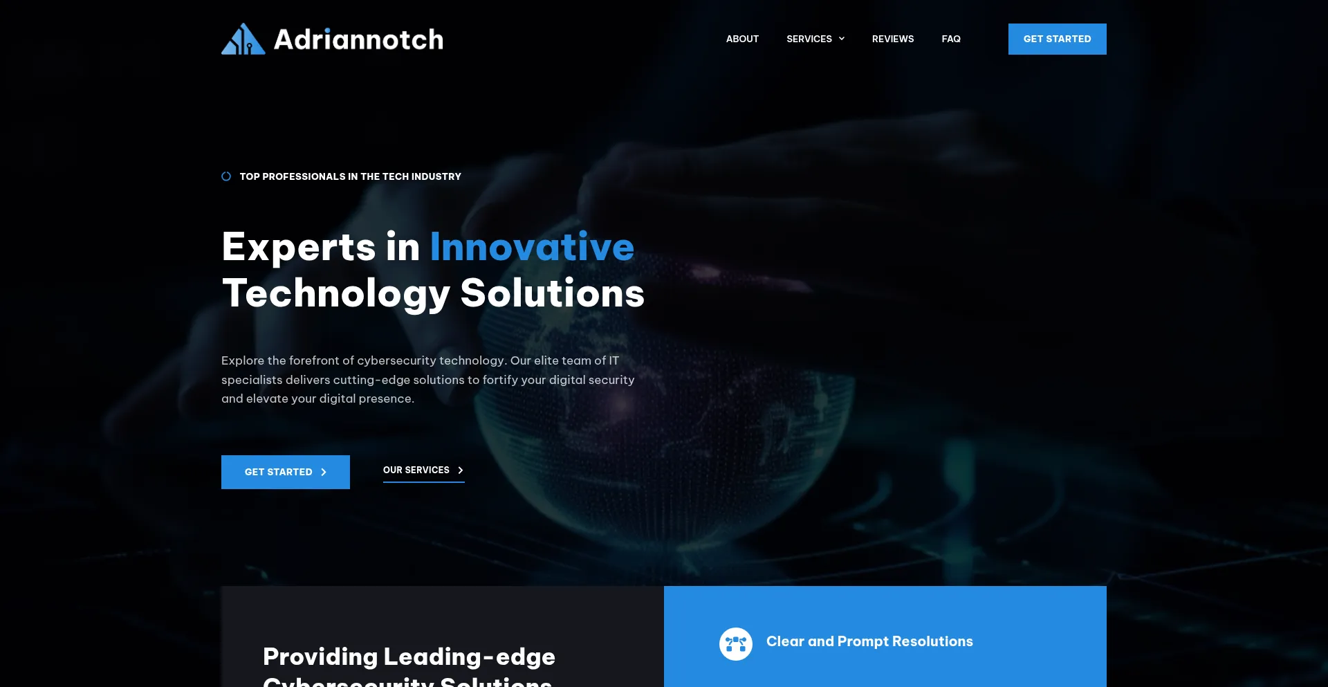 Website screenshot of Adriannotch.com