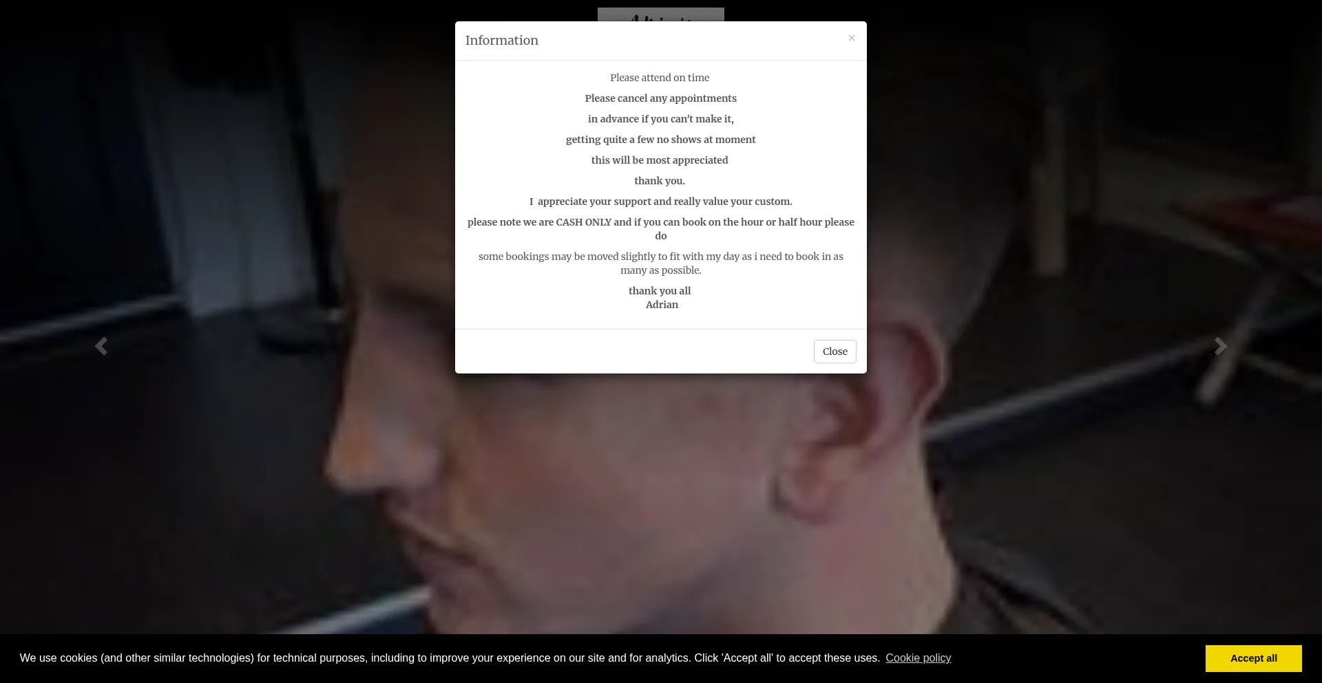 Adriansbarbershop.nearcut.com Screenshot