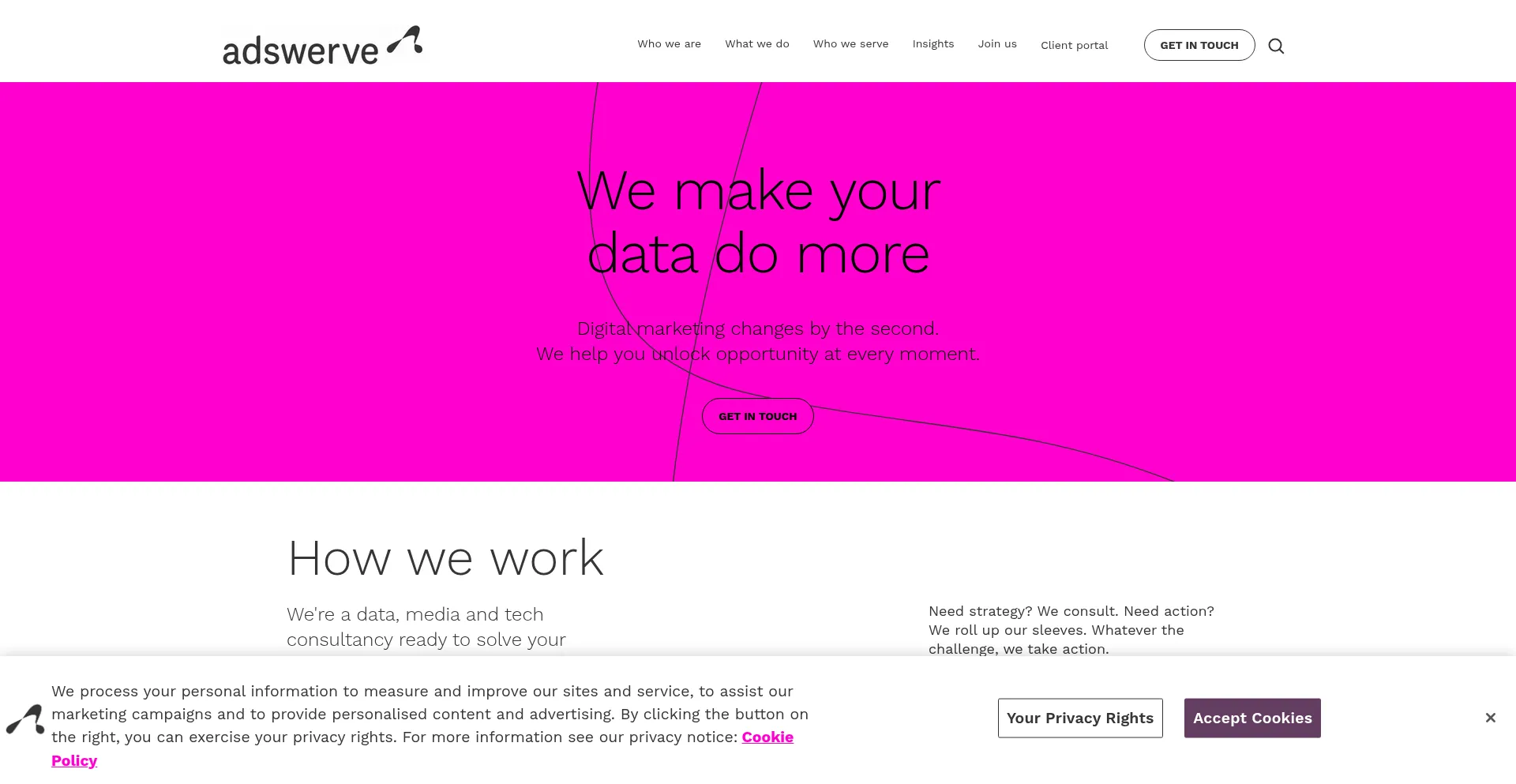 Website screenshot of Adswerve.com