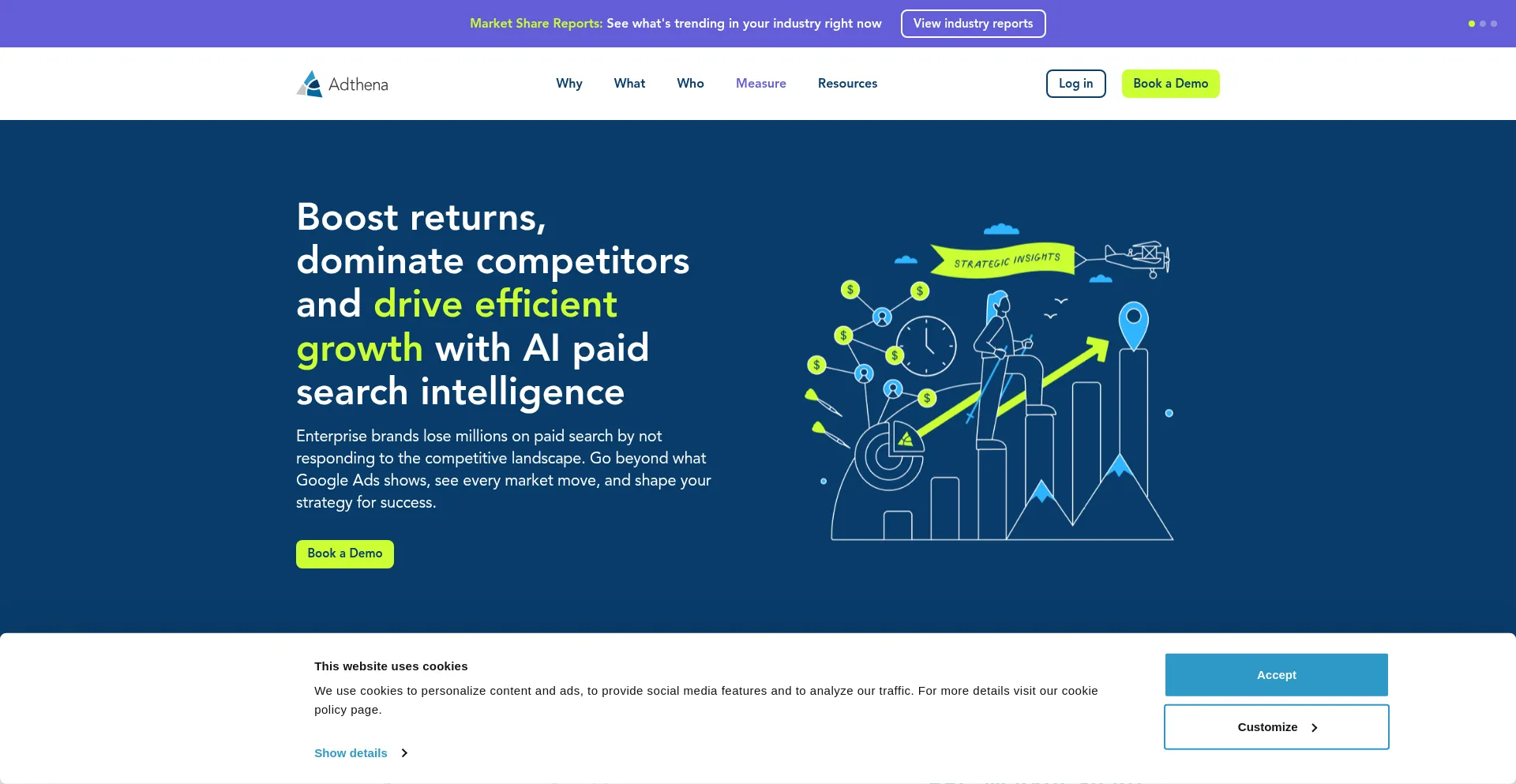 Website screenshot of Adthena.com