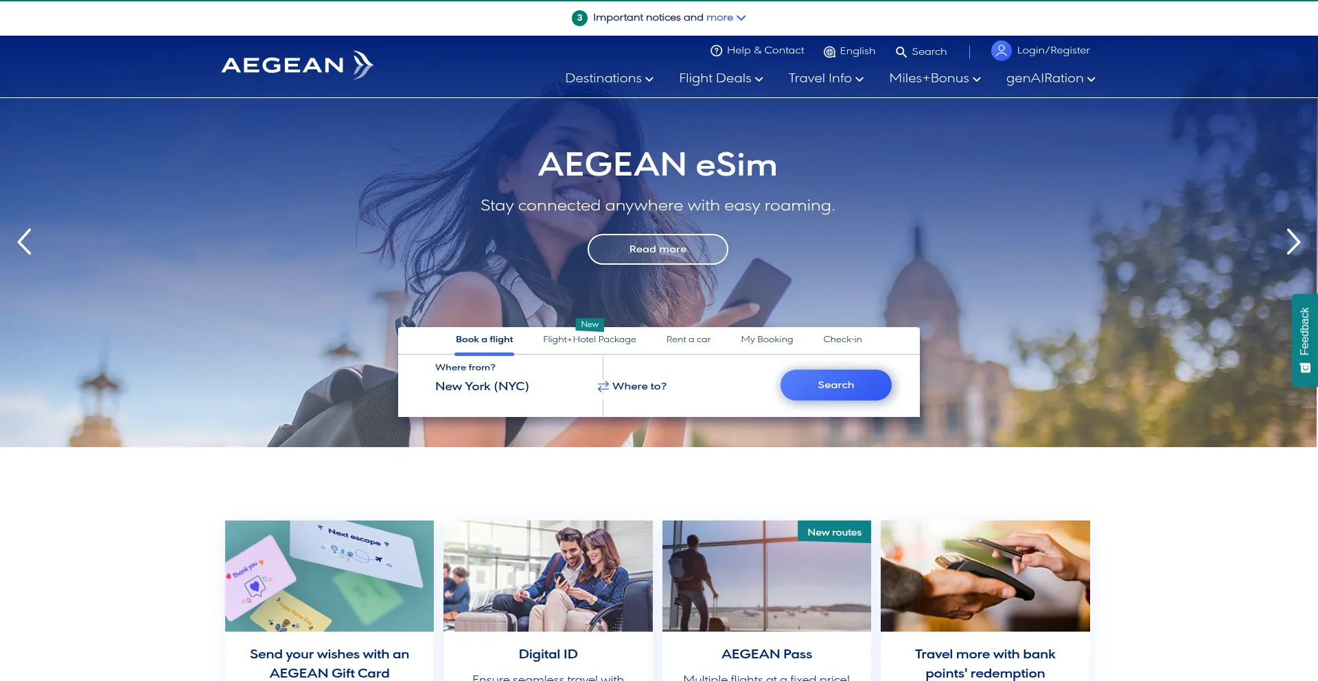 Aegeanair.com Screenshot