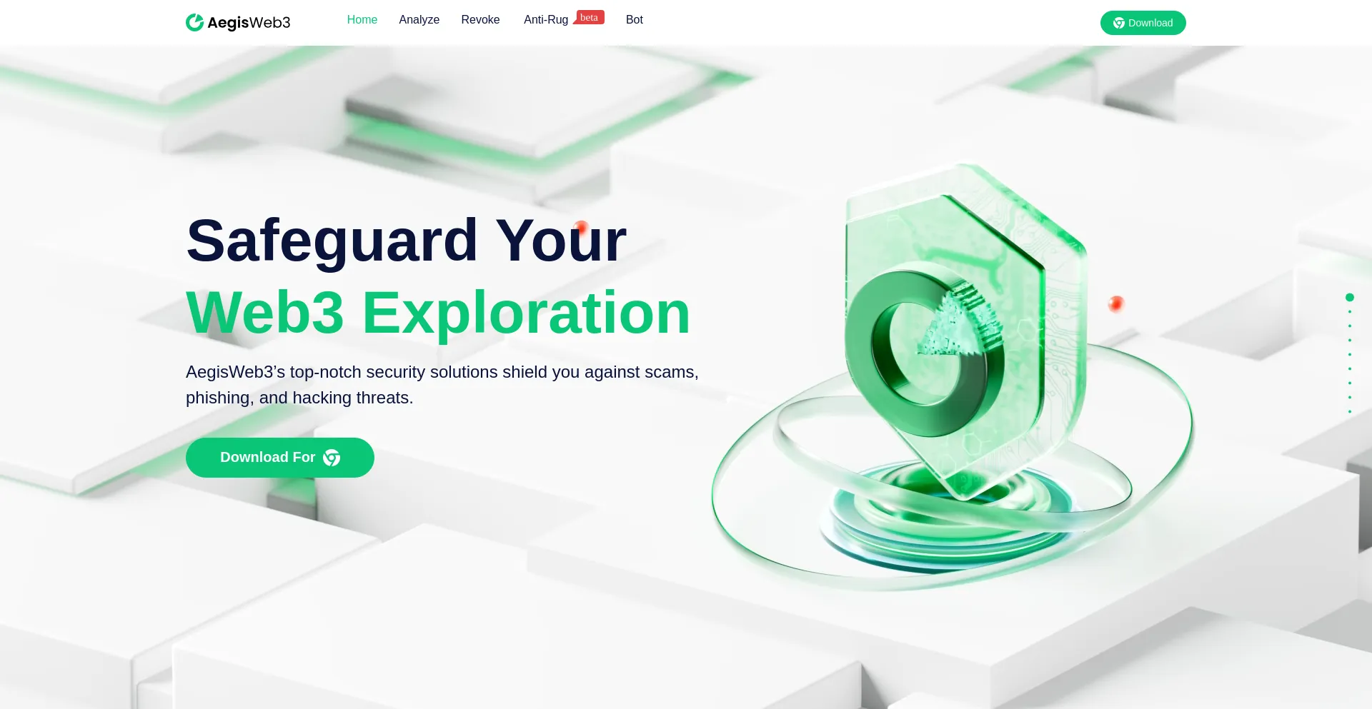 Website screenshot of Aegisweb3.com