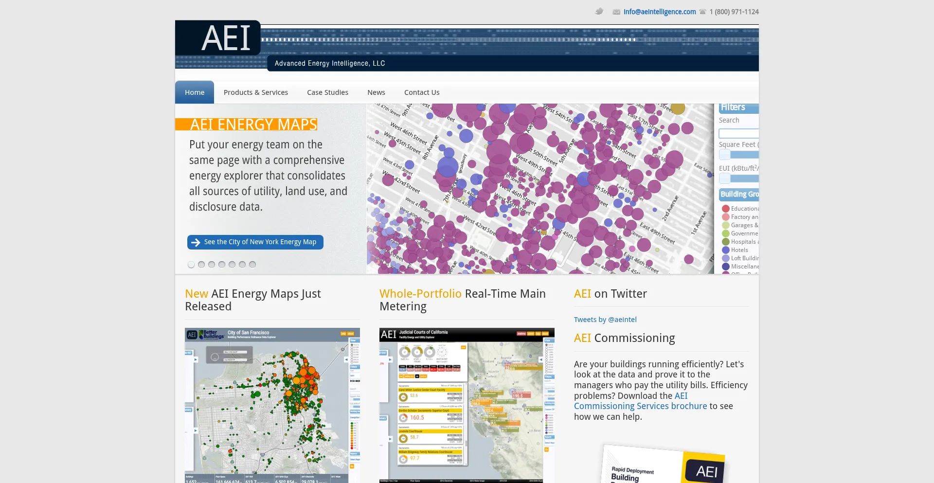 Website screenshot of Aeintelligence.com