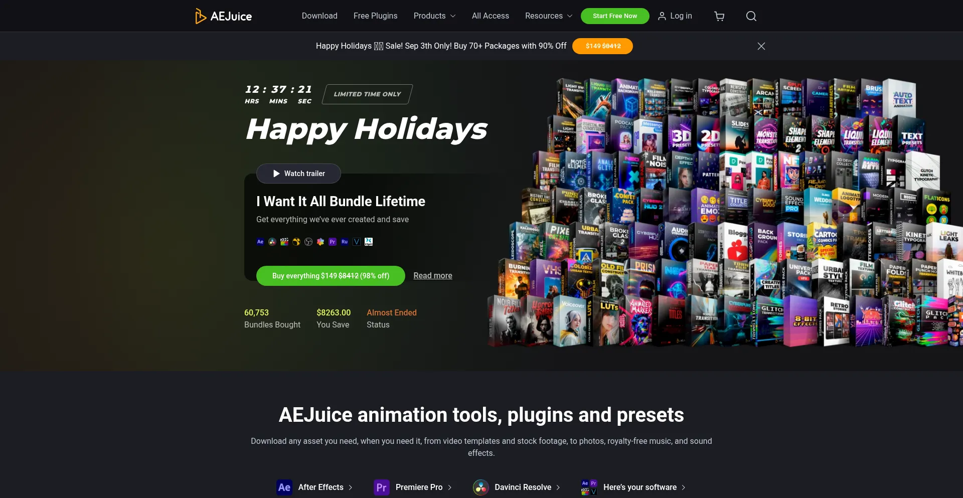 Website screenshot of Aejuice.com