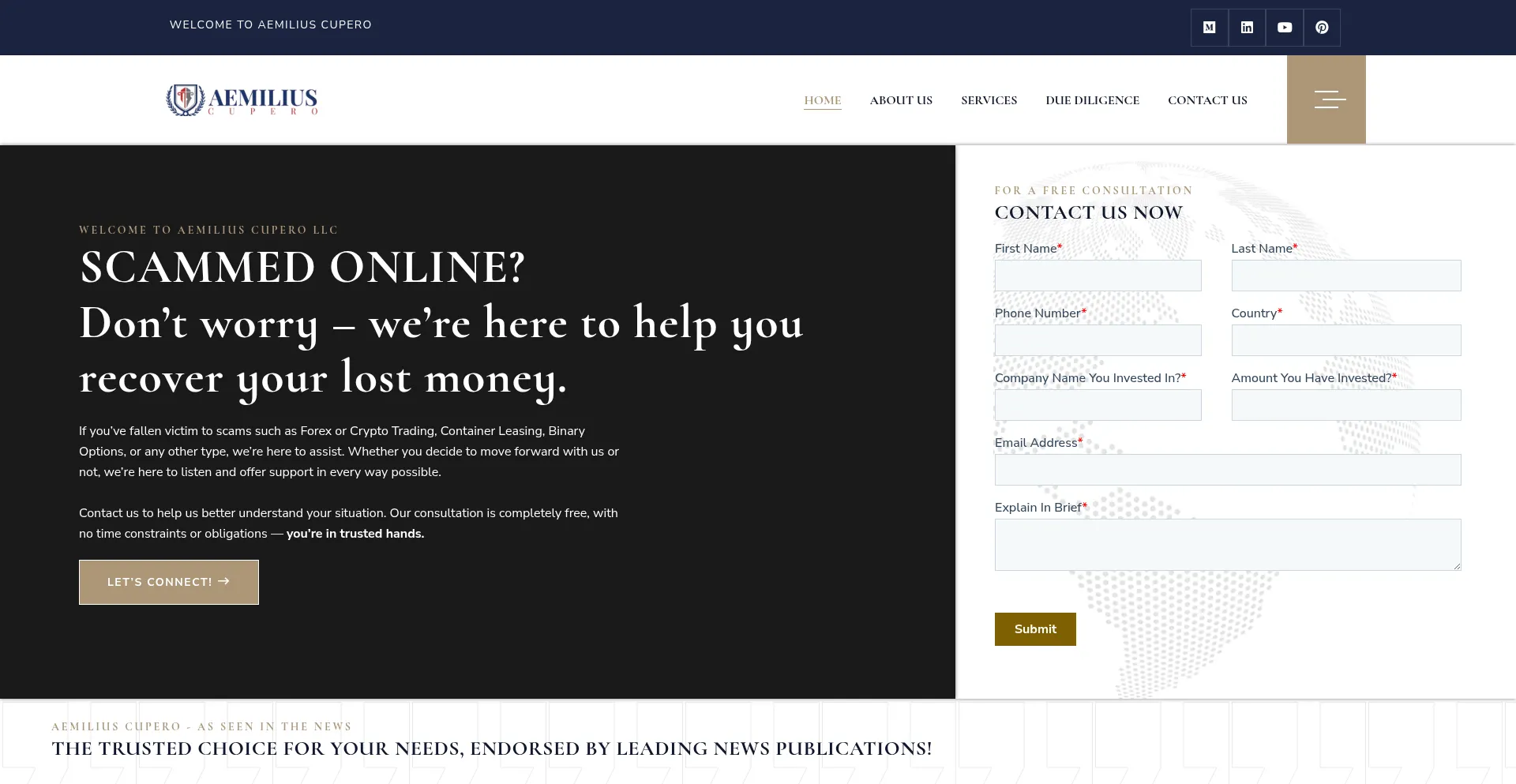 Website screenshot of Aemilius-cupero.com