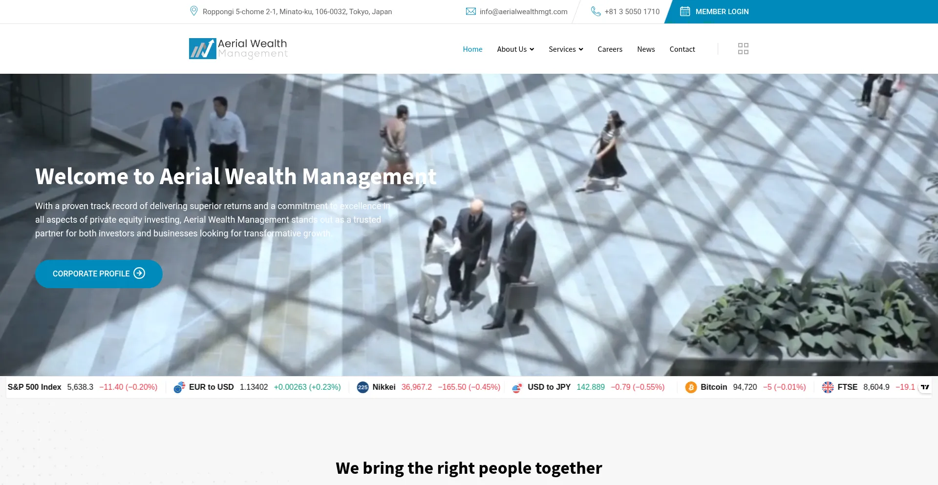 Website screenshot of Aerialwealthmgt.com