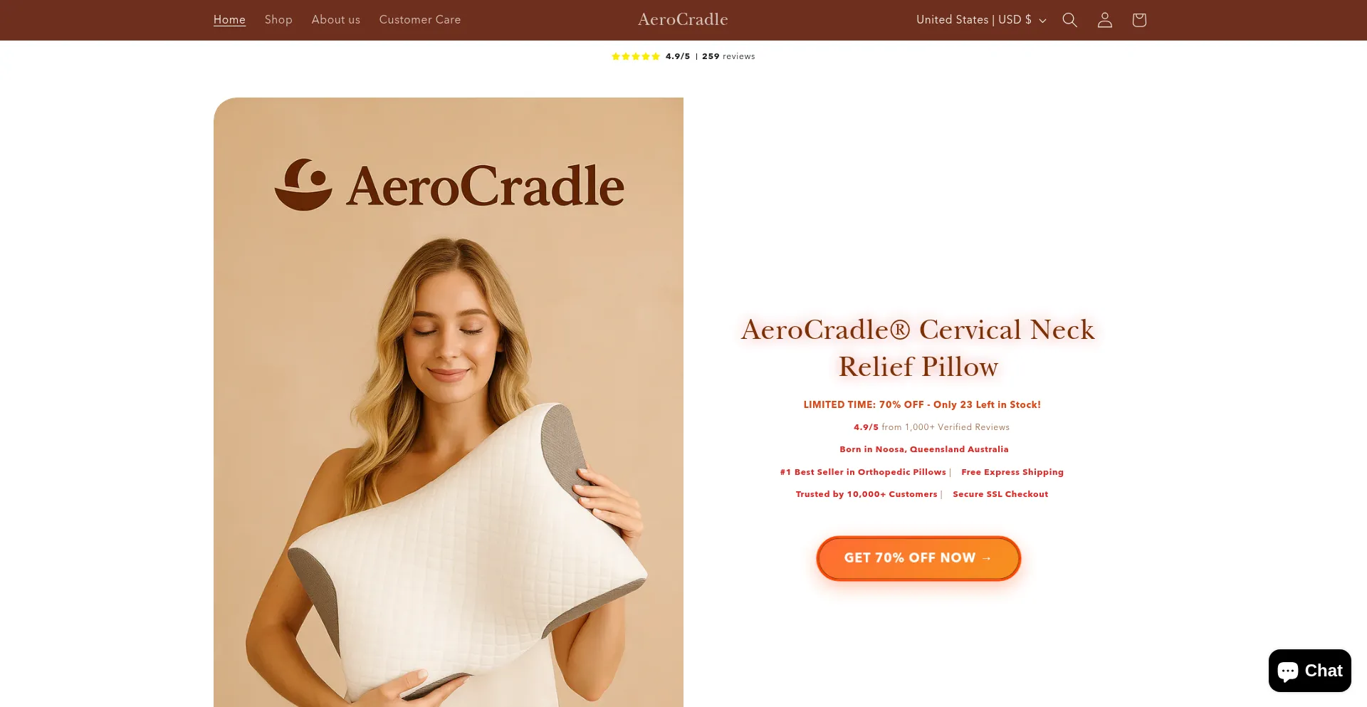Website screenshot of Aerocradle.com