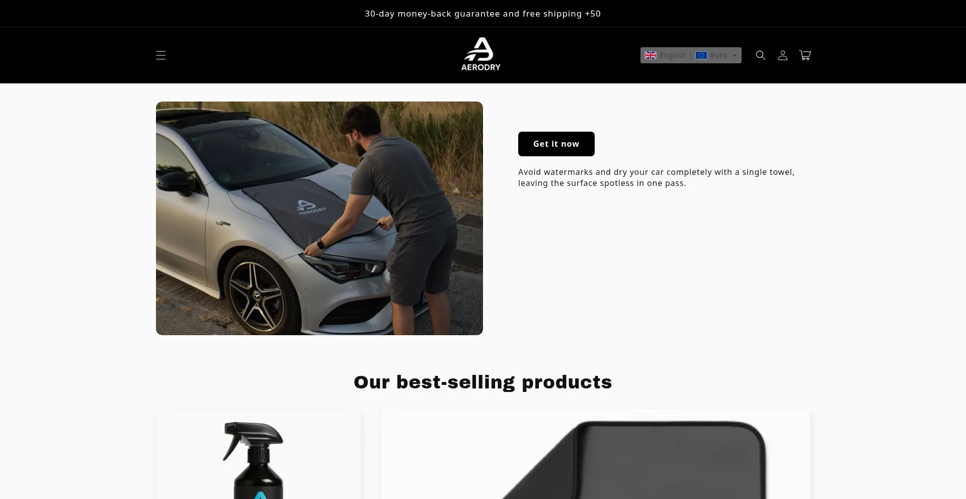 Website screenshot of Aerodryair.com