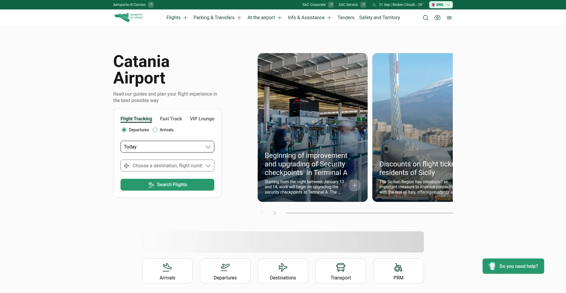 Aeroporto.catania.it Screenshot