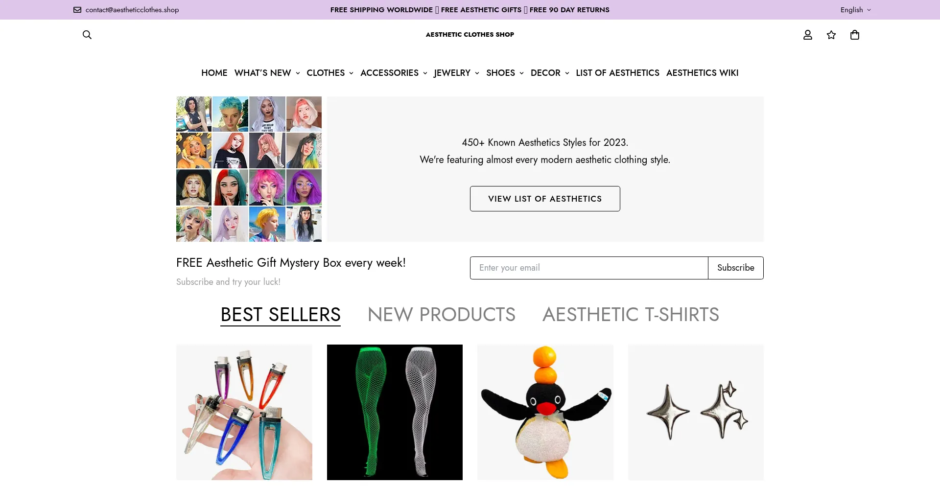 Aestheticclothes.shop Screenshot