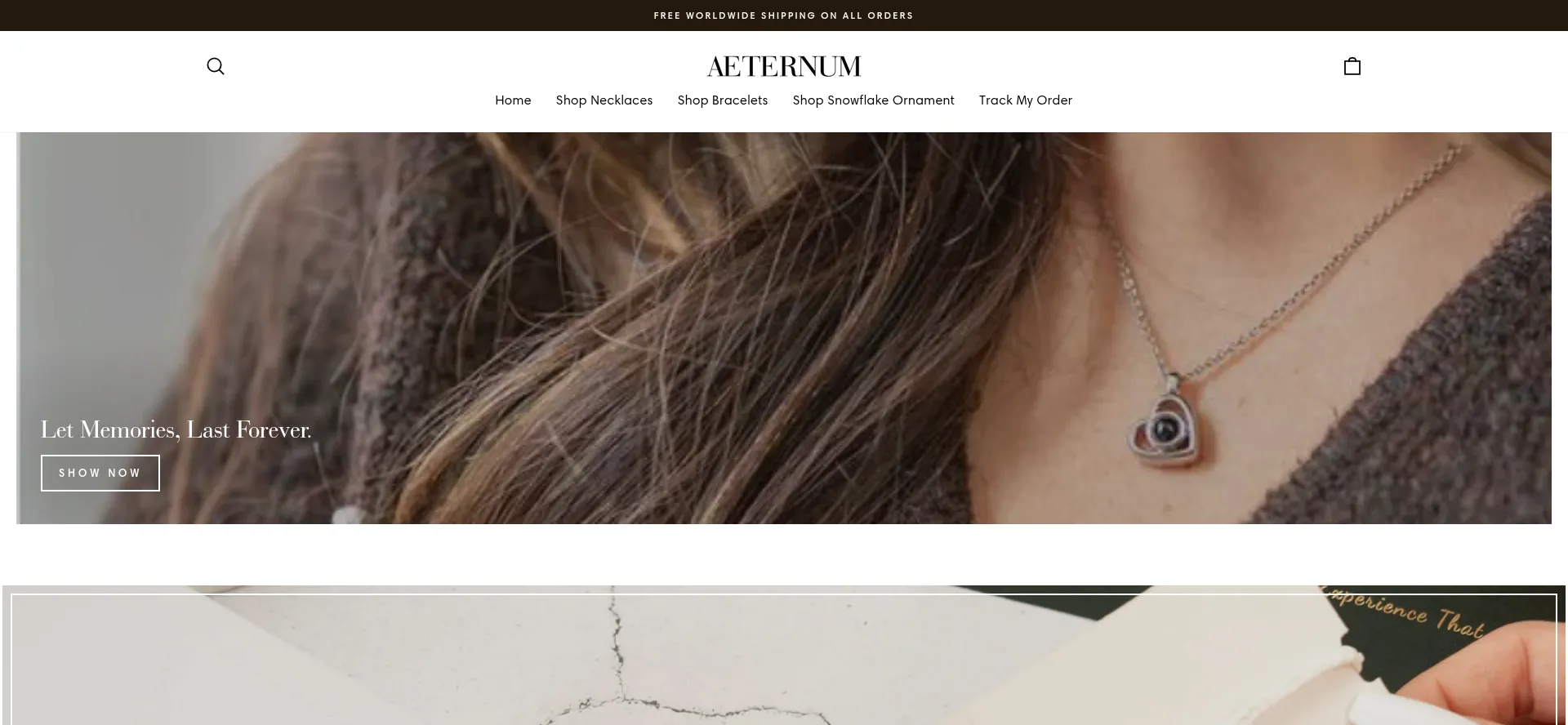 Website screenshot of Aeternum-jewelry.com