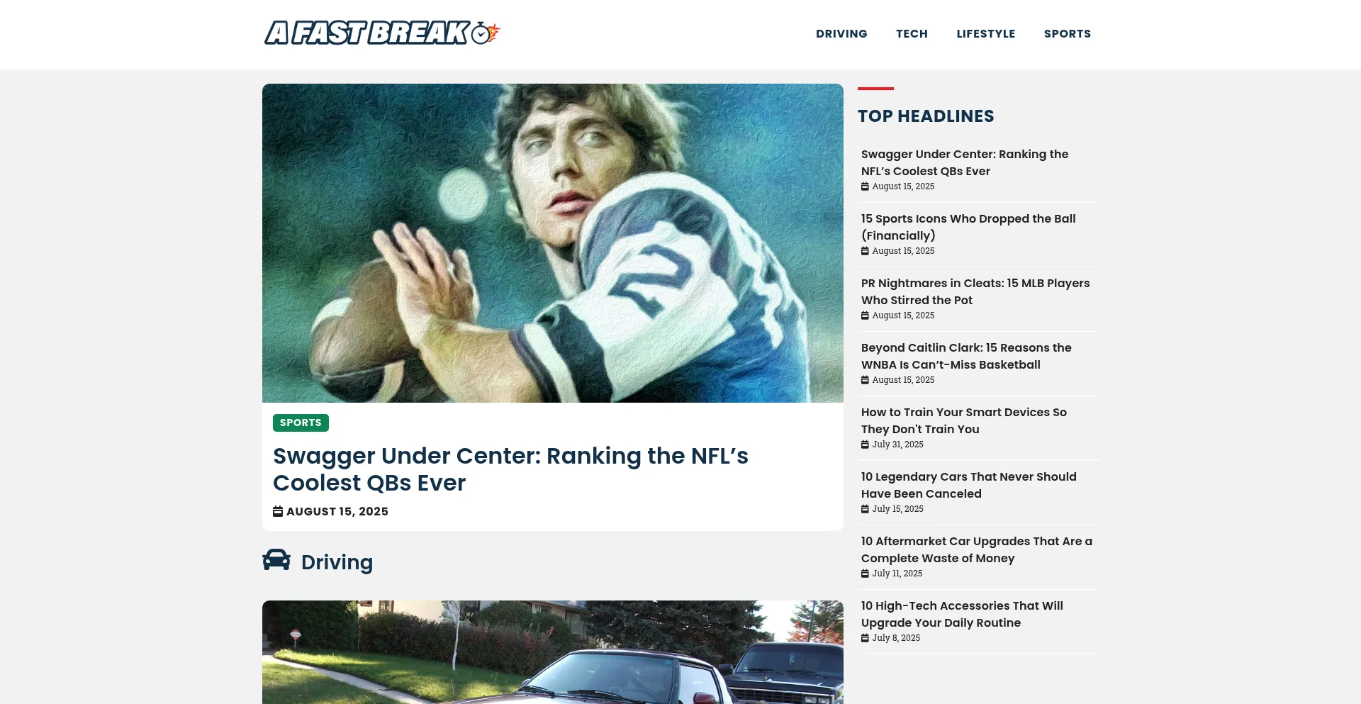 Website screenshot of Afastbreak.com