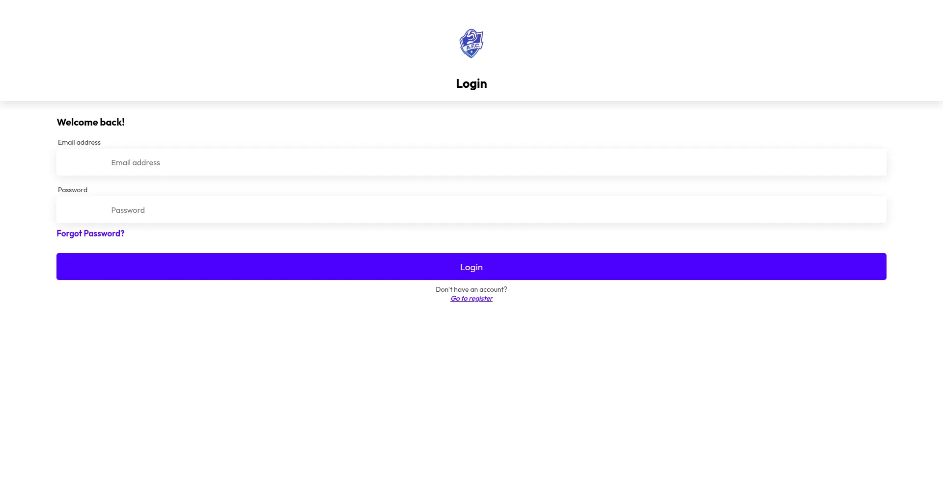 Website screenshot of Afcfootballclub.com