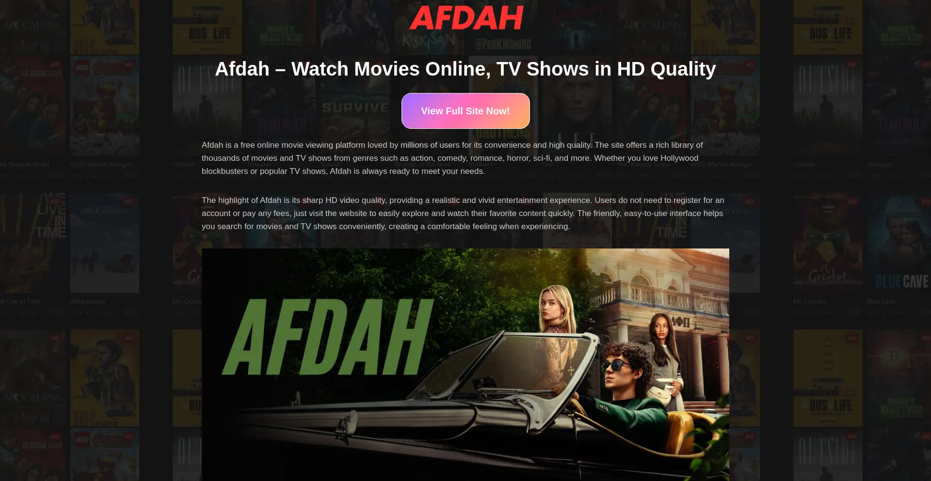 Website screenshot of Afdah.cool
