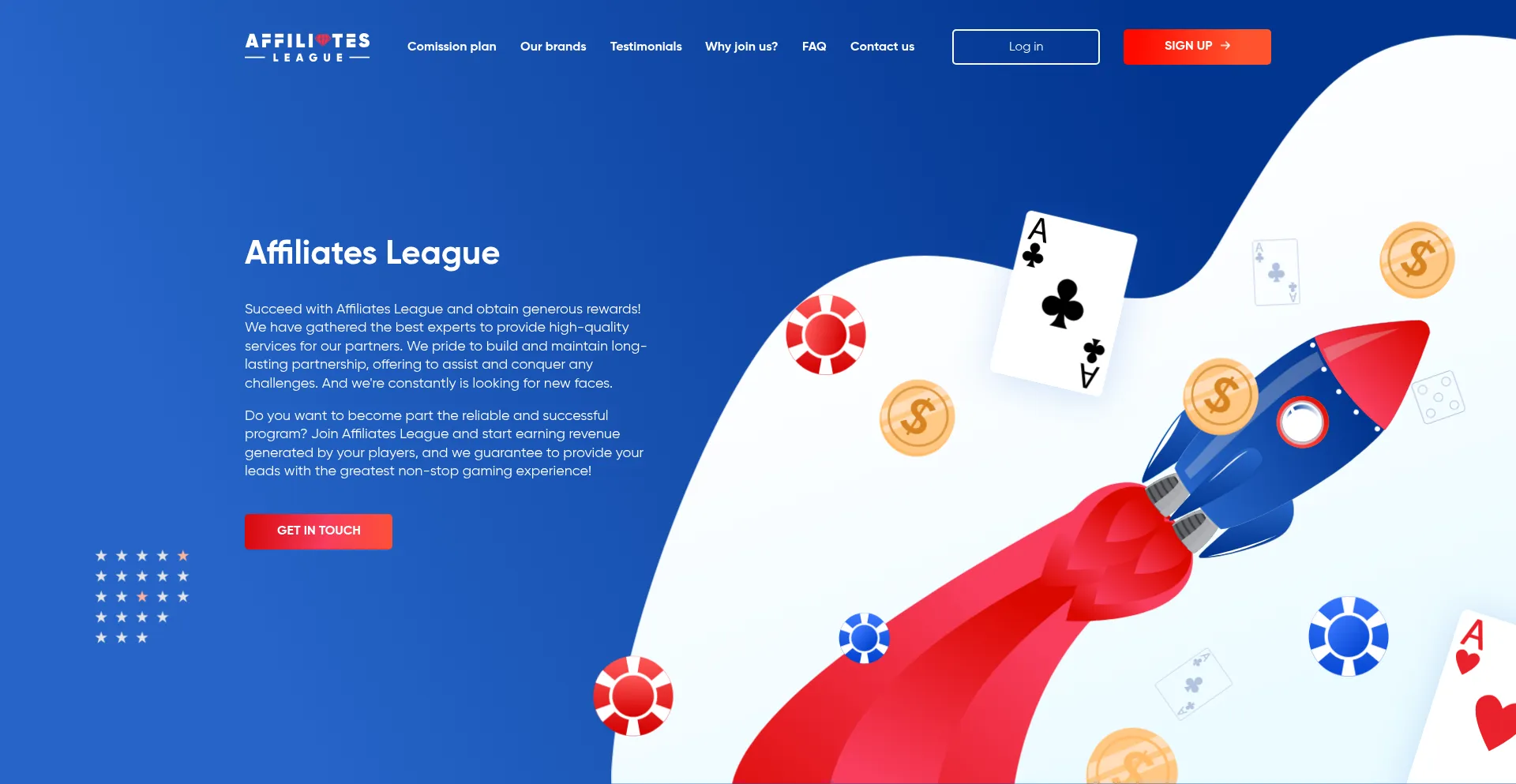 Website screenshot of Affiliatesleague.com