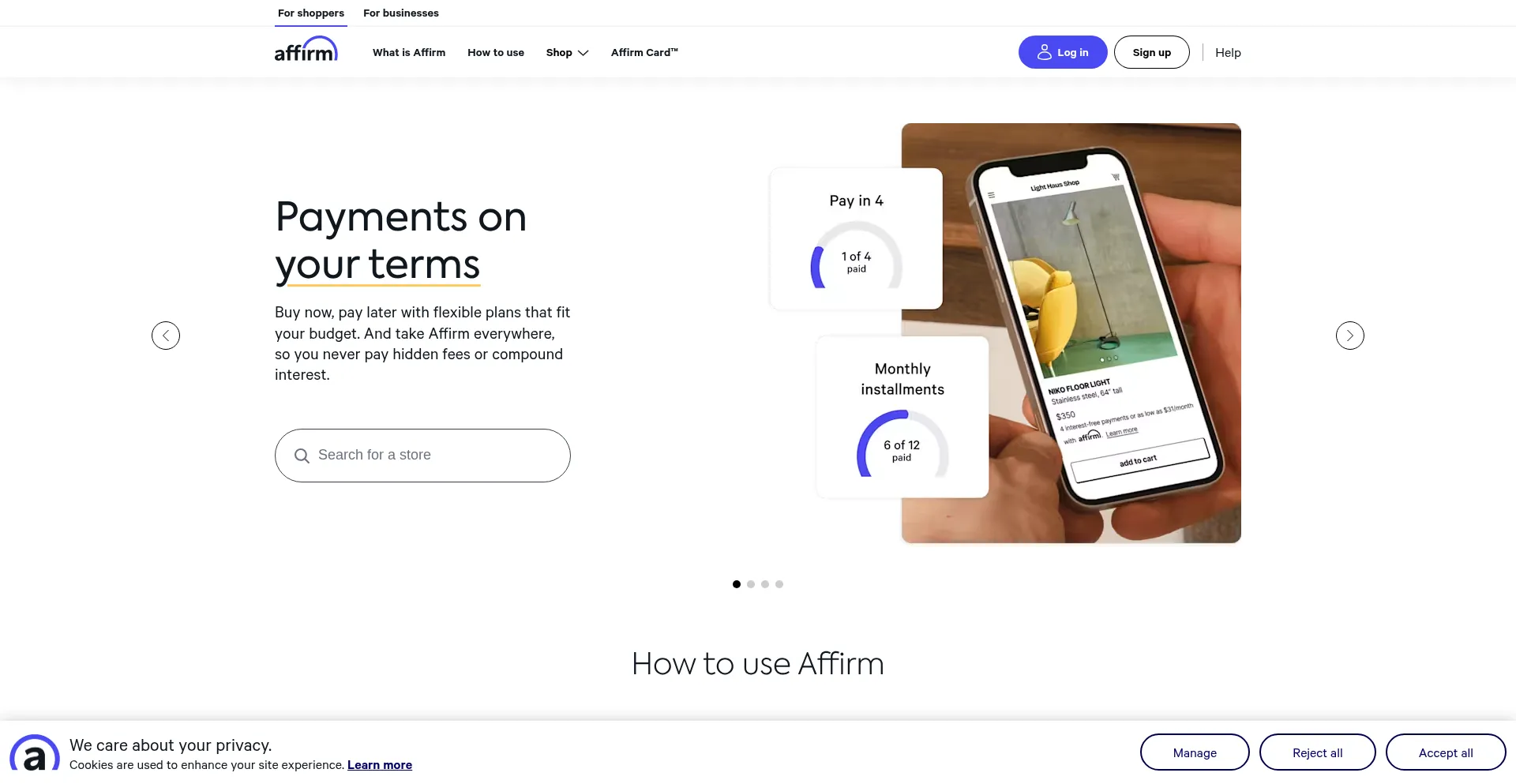 Affirm.com Screenshot
