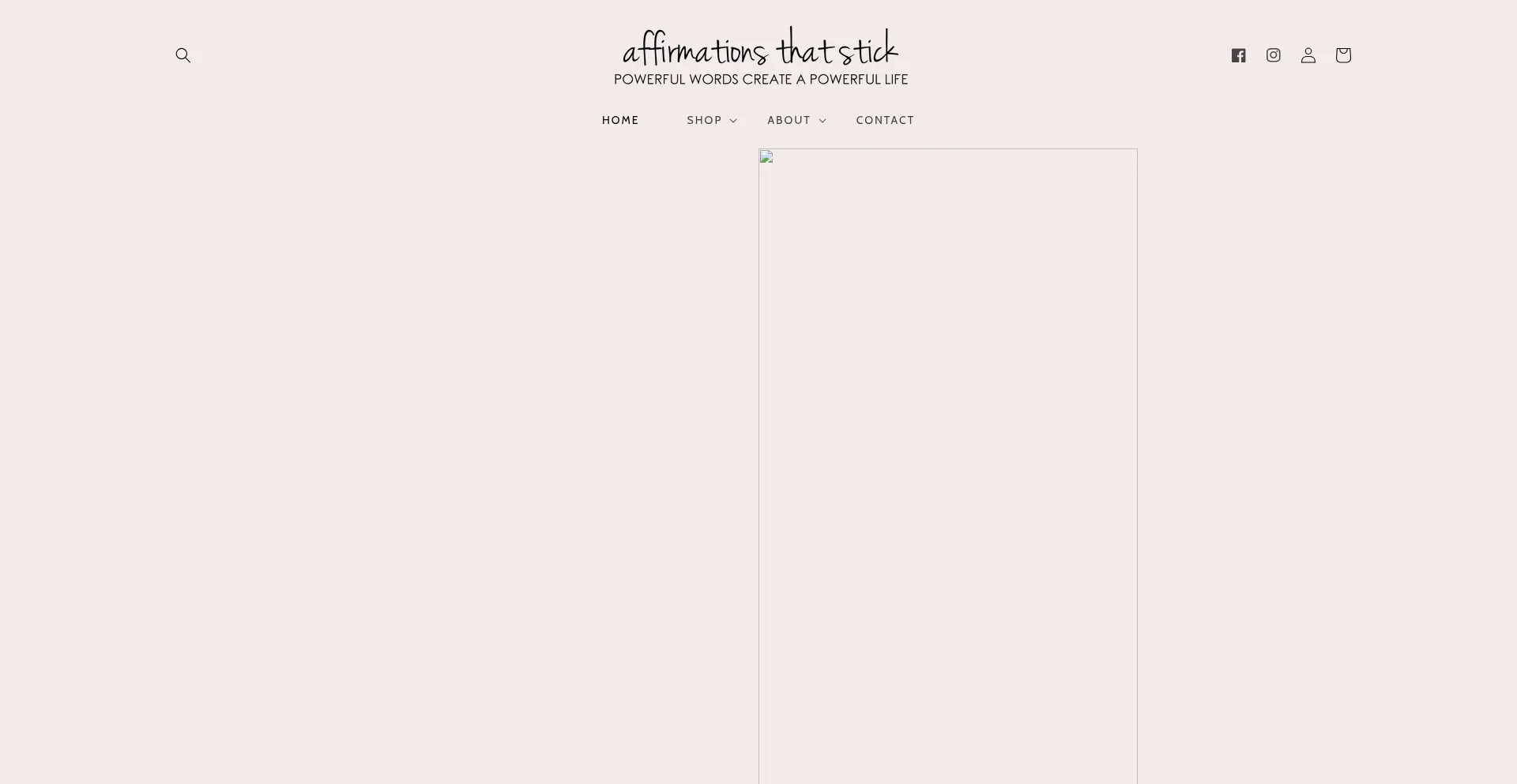 Website screenshot of Affirmationsthatstick.ca