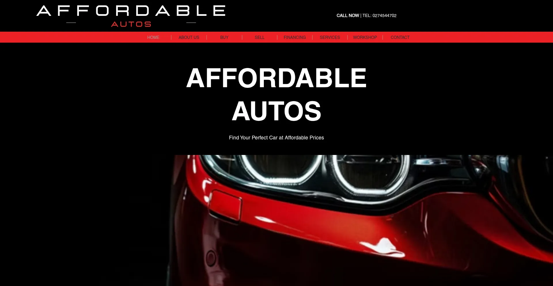 Website screenshot of Affordableautos.co.nz