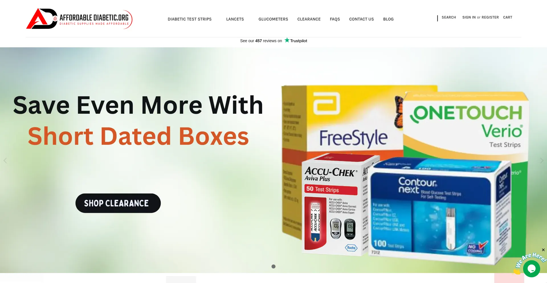 Website screenshot of Affordablediabetic.org